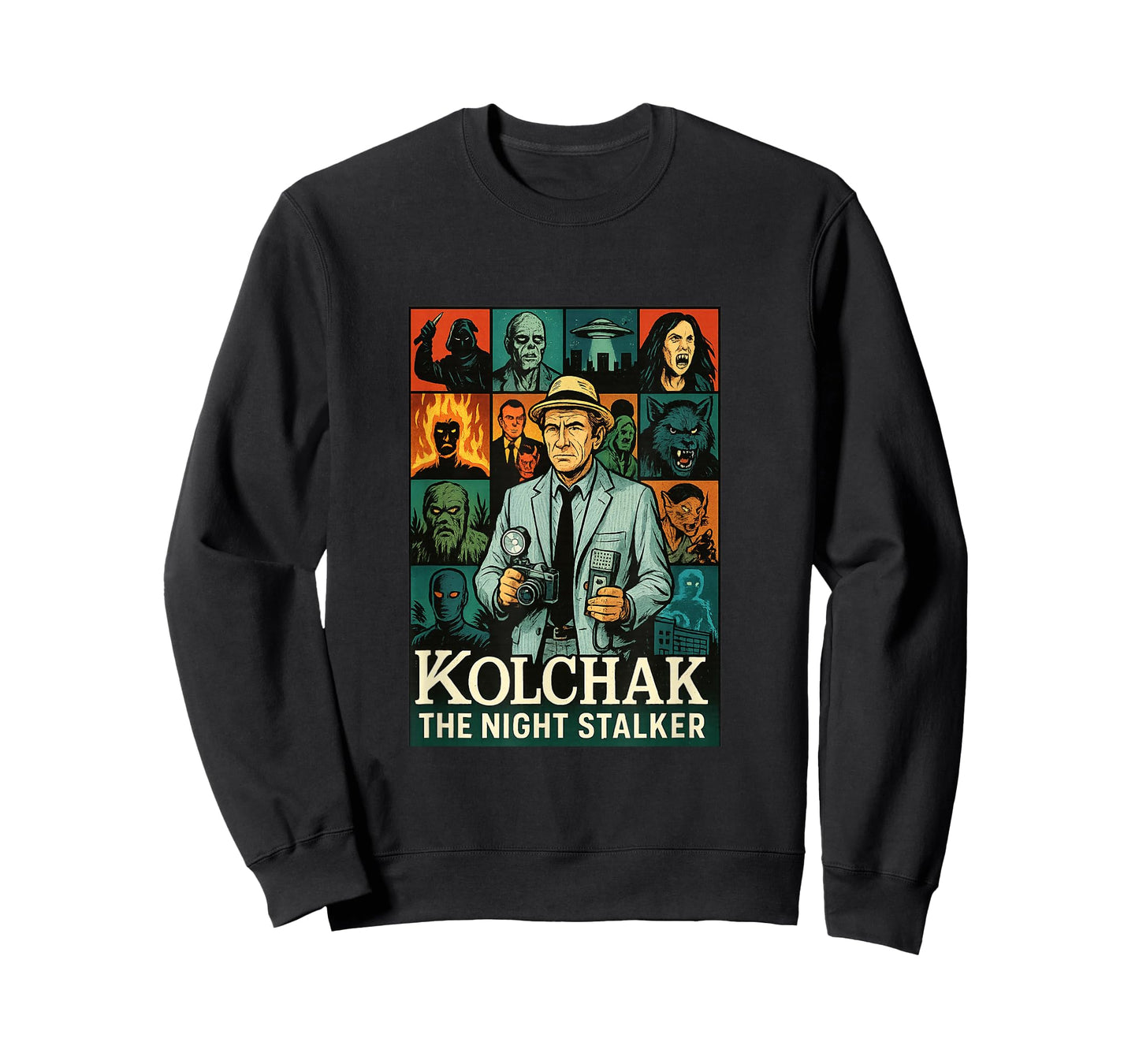The Night Stalker Complete Episodes Collage Cult Horror T-Shirt