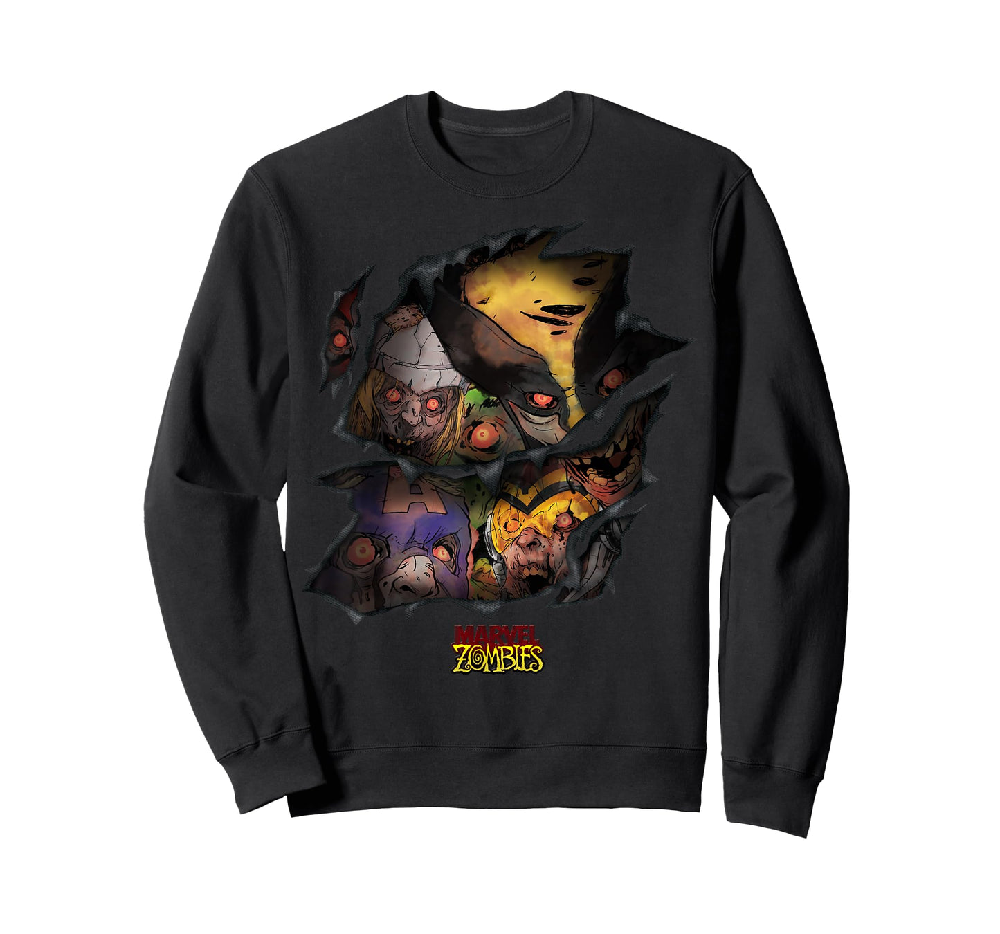 Marvel Zombies Group Shot Zombies Ripping Through T-Shirt