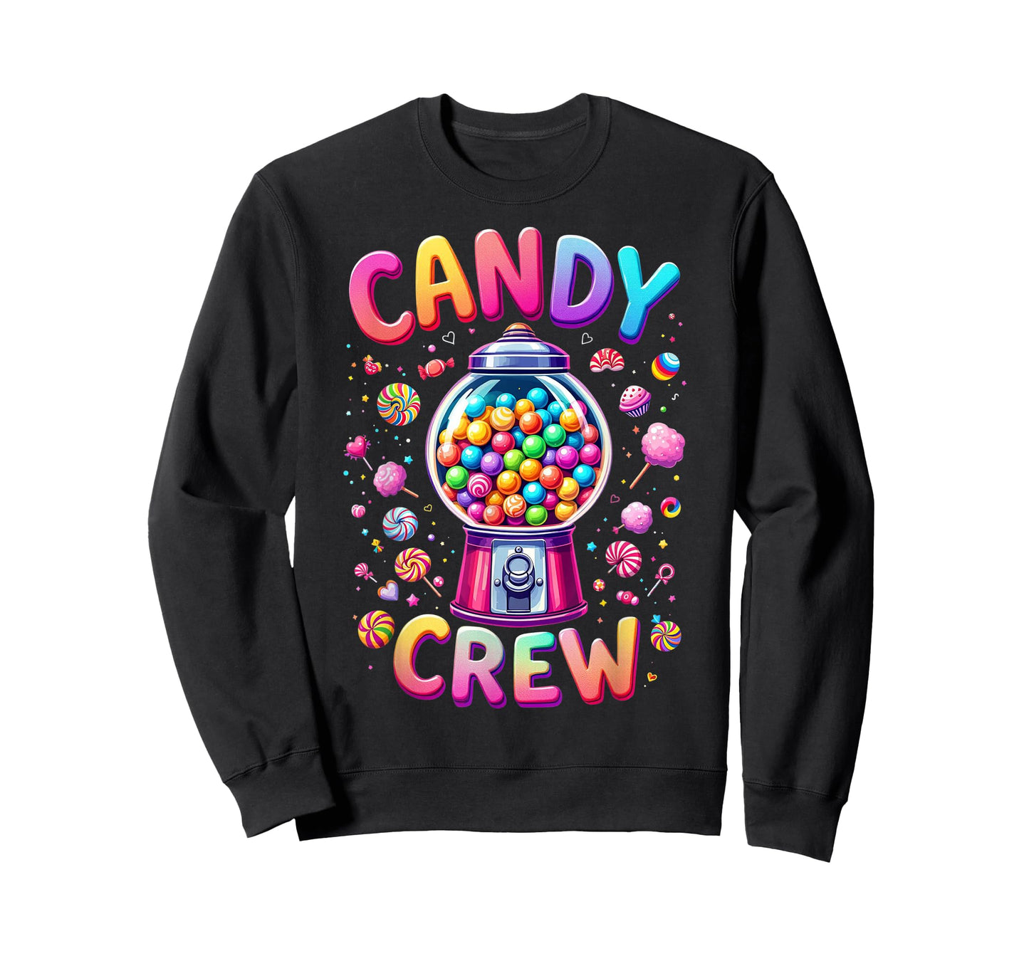 Funny Candy crew Women & Teens Retro Colorful Candy Squad T-Shirt
