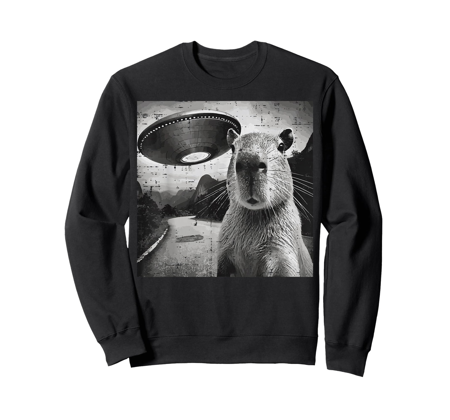 Capybara Ufo Selfie Funny Meme Rodent Alien Men Women Kids T-Shirt