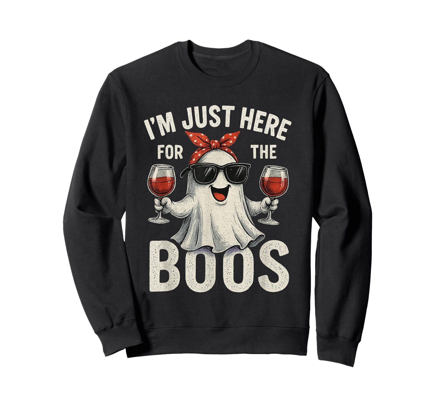 I'm Just Here for The Boos Halloween Women Ghost Cute Funny T-Shirt