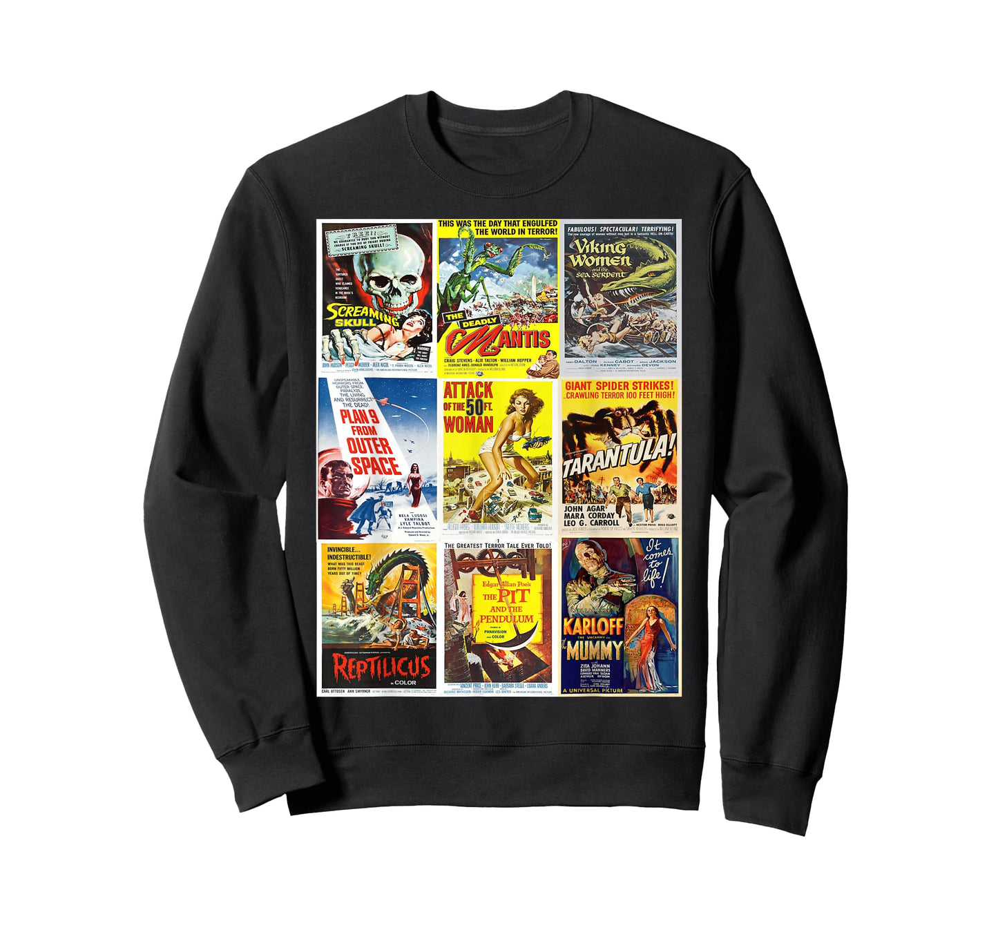 B Movie Poster Collection, Classic Sci-Fi Horror Monsters T-Shirt