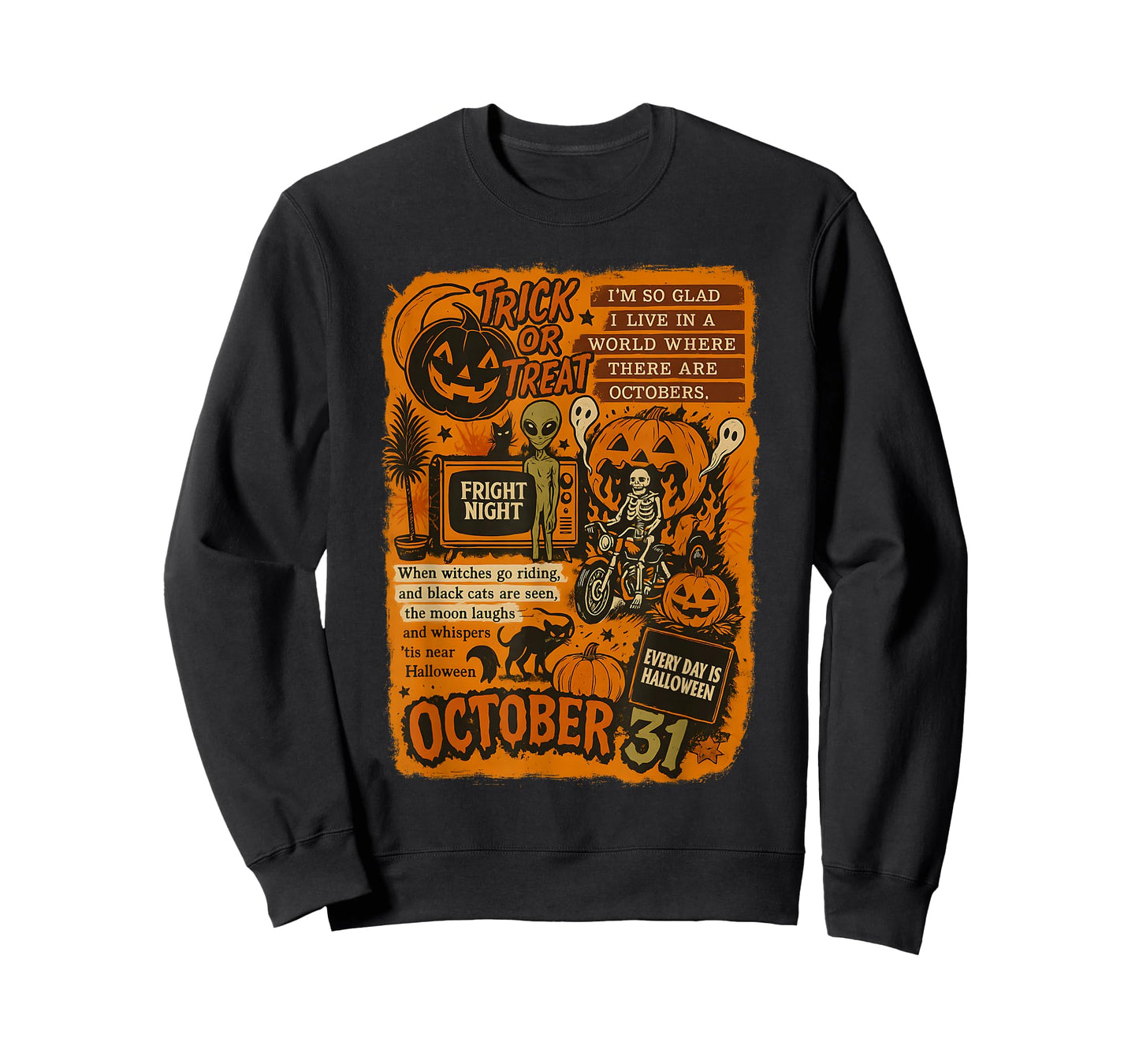 Vintage Halloween Art Quote Collage October 31 T-Shirt