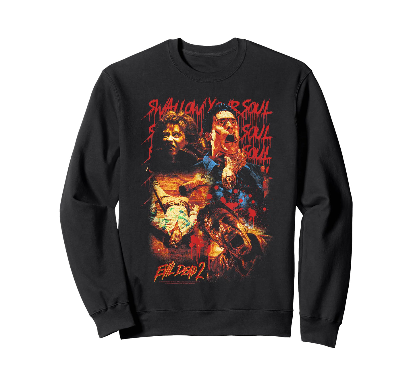 Evil Dead 2 Swallow Your Soul Collage Horror Movie T-Shirt