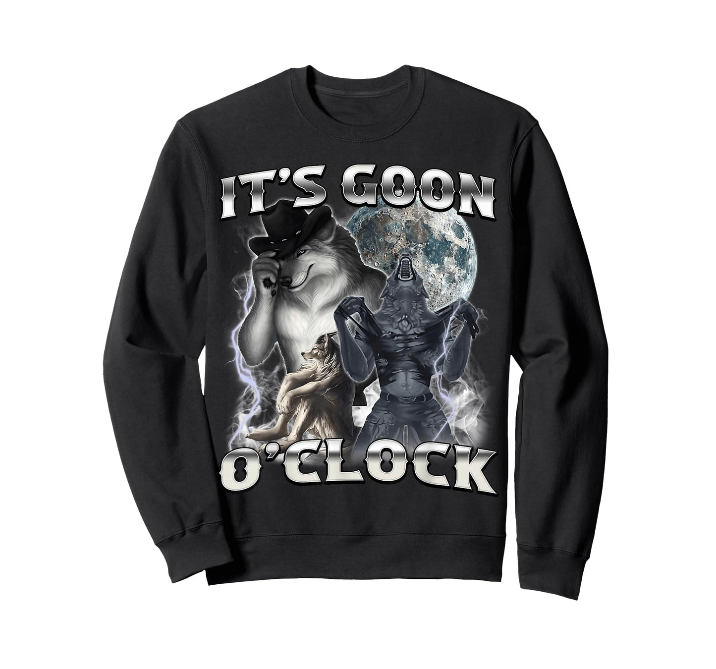 It's Goon O'clock Funny Alpha Wolf Ironic Meme Men Women T-Shirt