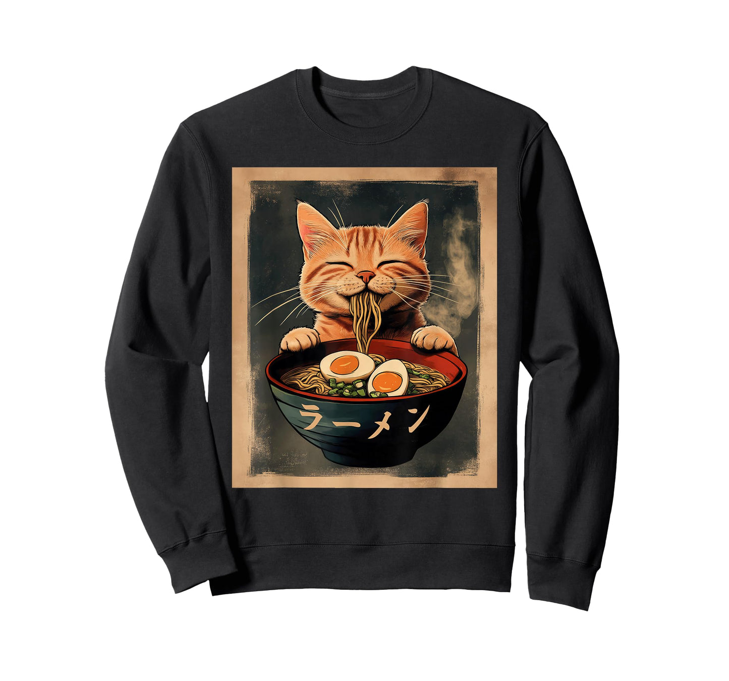 Funny Ginger Cat Ramen Japanese Graphic Tee Kawaii Anime T-Shirt