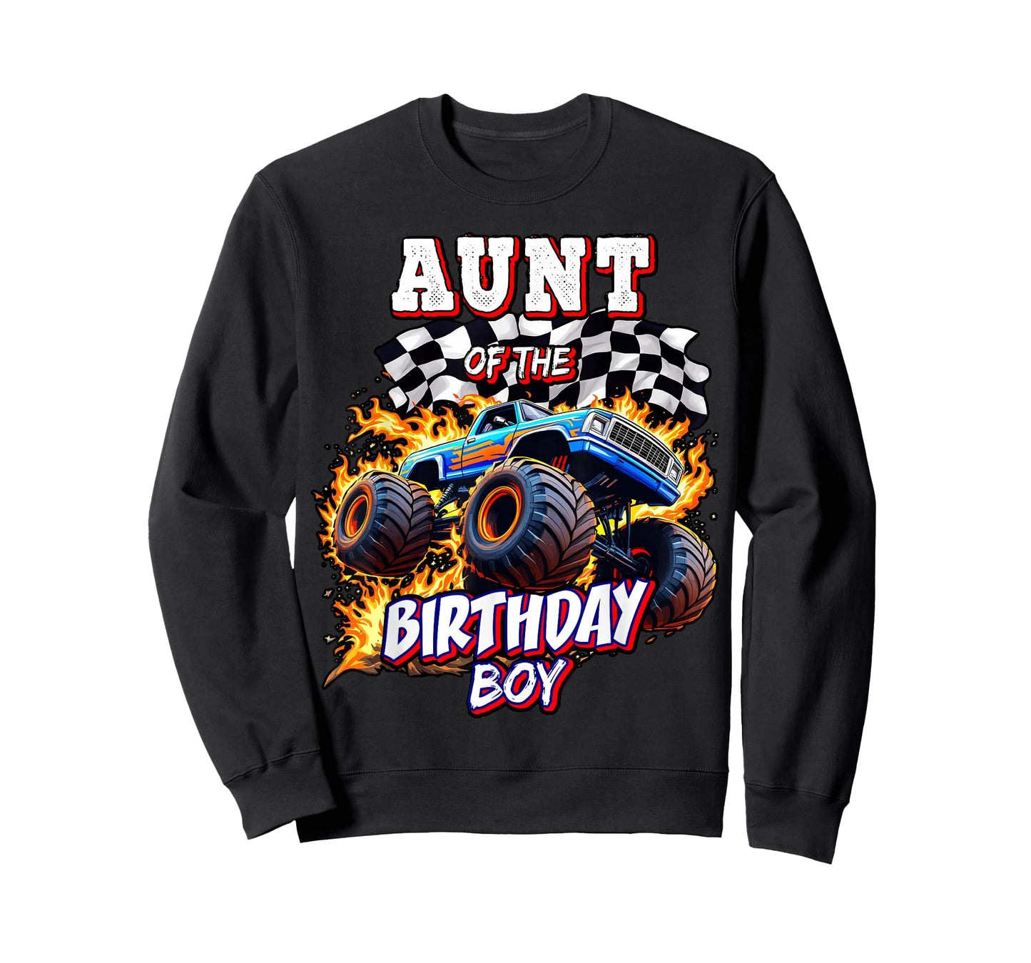 Aunt of the Birthday Boy Monster Truck Birthday Party T-Shirt