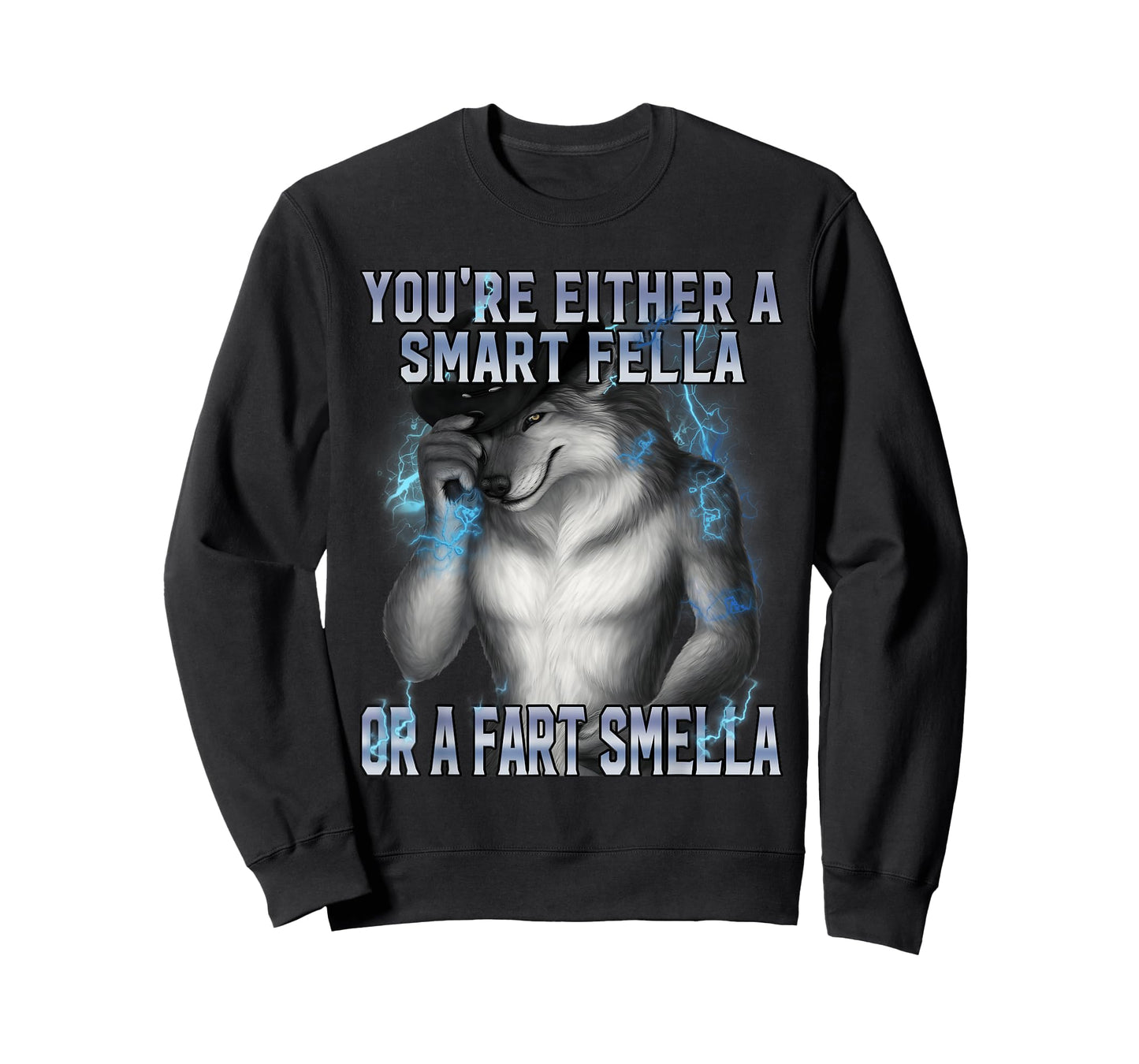 Smart Fella Alpha Wolf Meme Funny Werewolf Cursed Meme T-Shirt