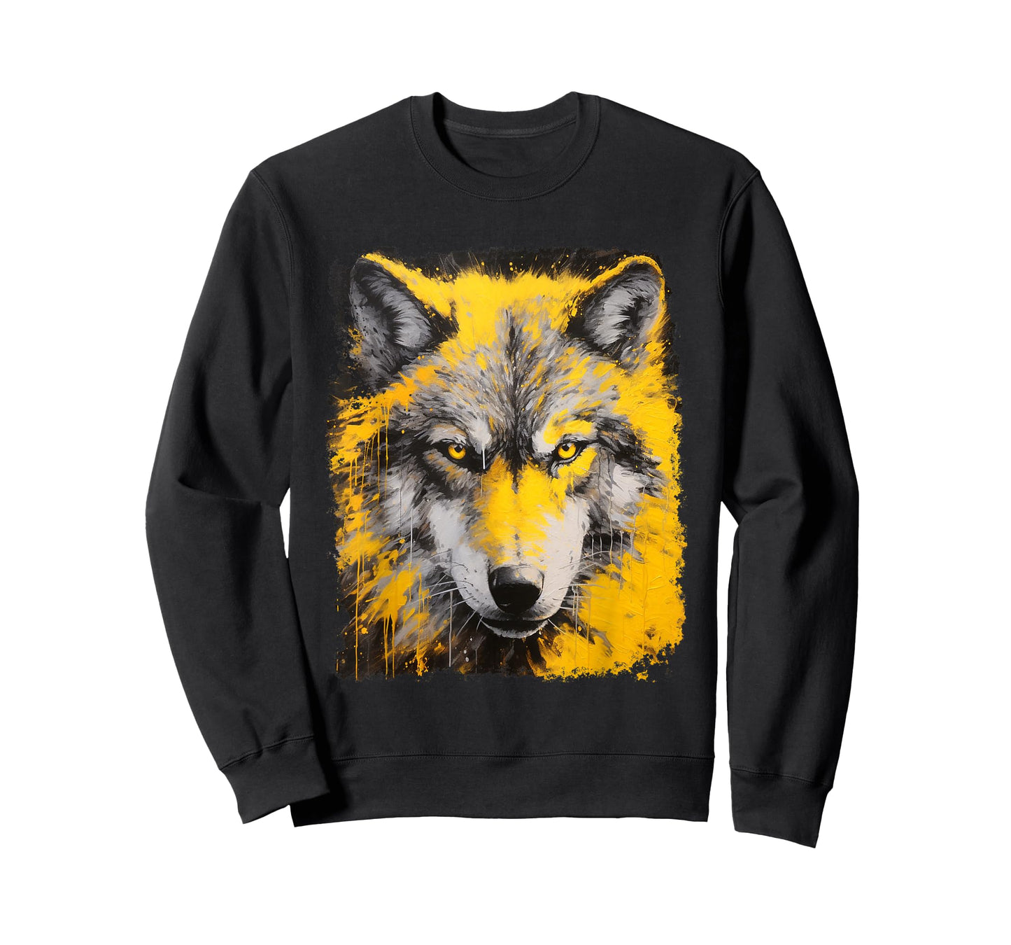 Pop Art Vintage Zoo Animal Yellow Wolf T-Shirt