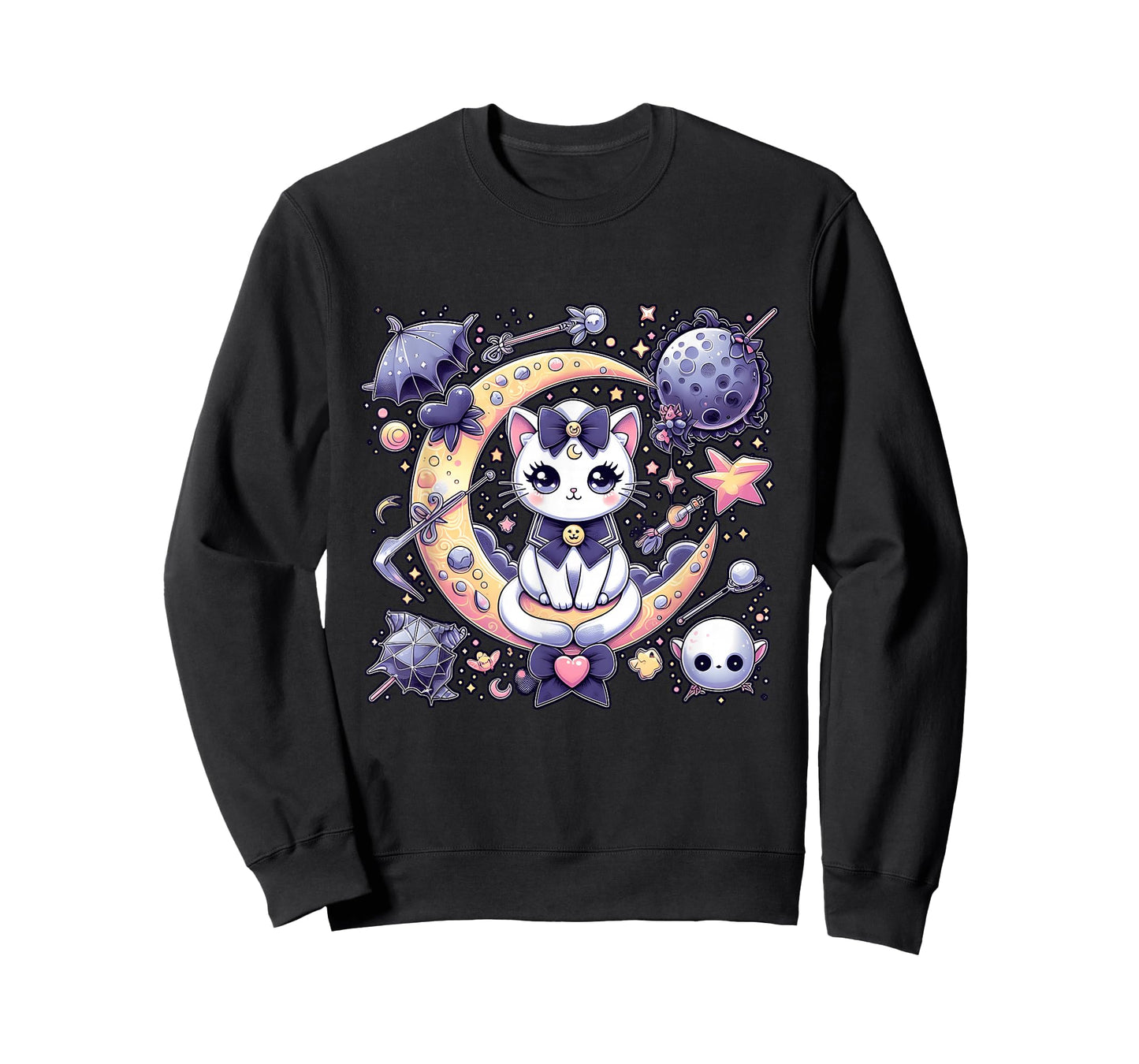 Sailor Meow Cute Moon Cat Space Magic Gothic Halloween T-Shirt