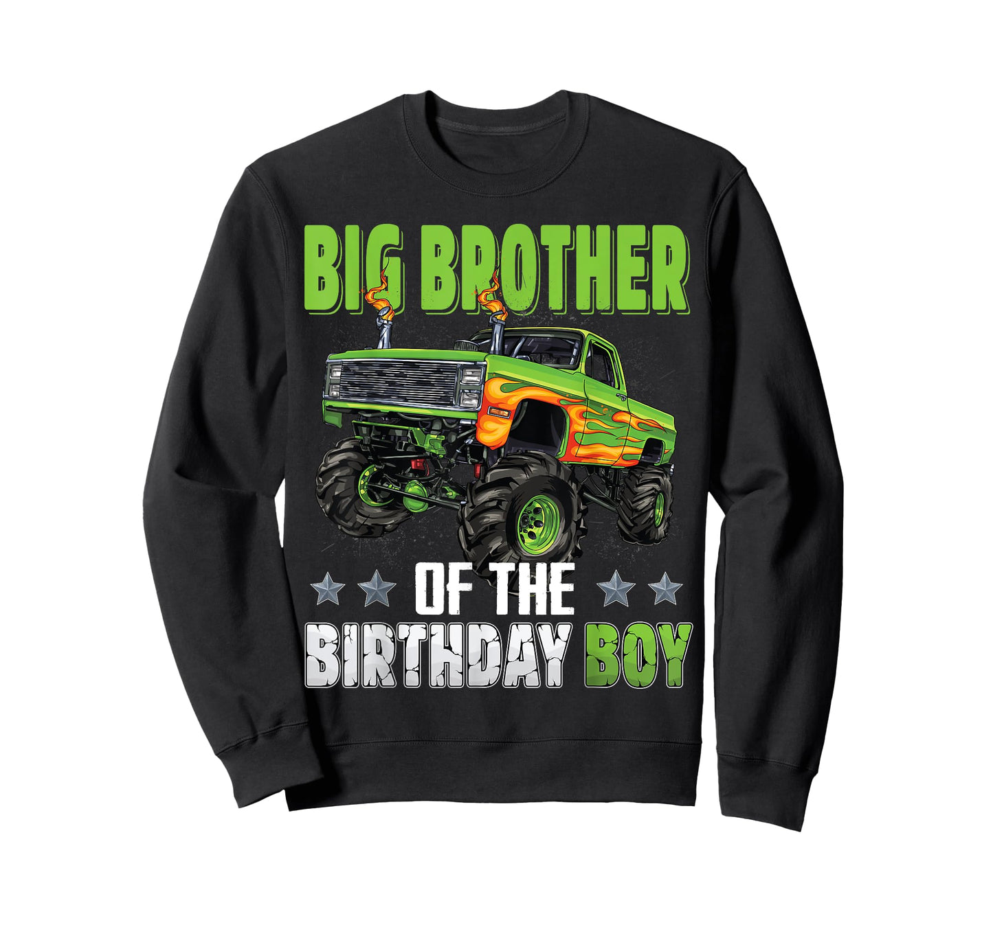 Big Brother of Birthday Boy Monster Truck Family Matching T-Shirt