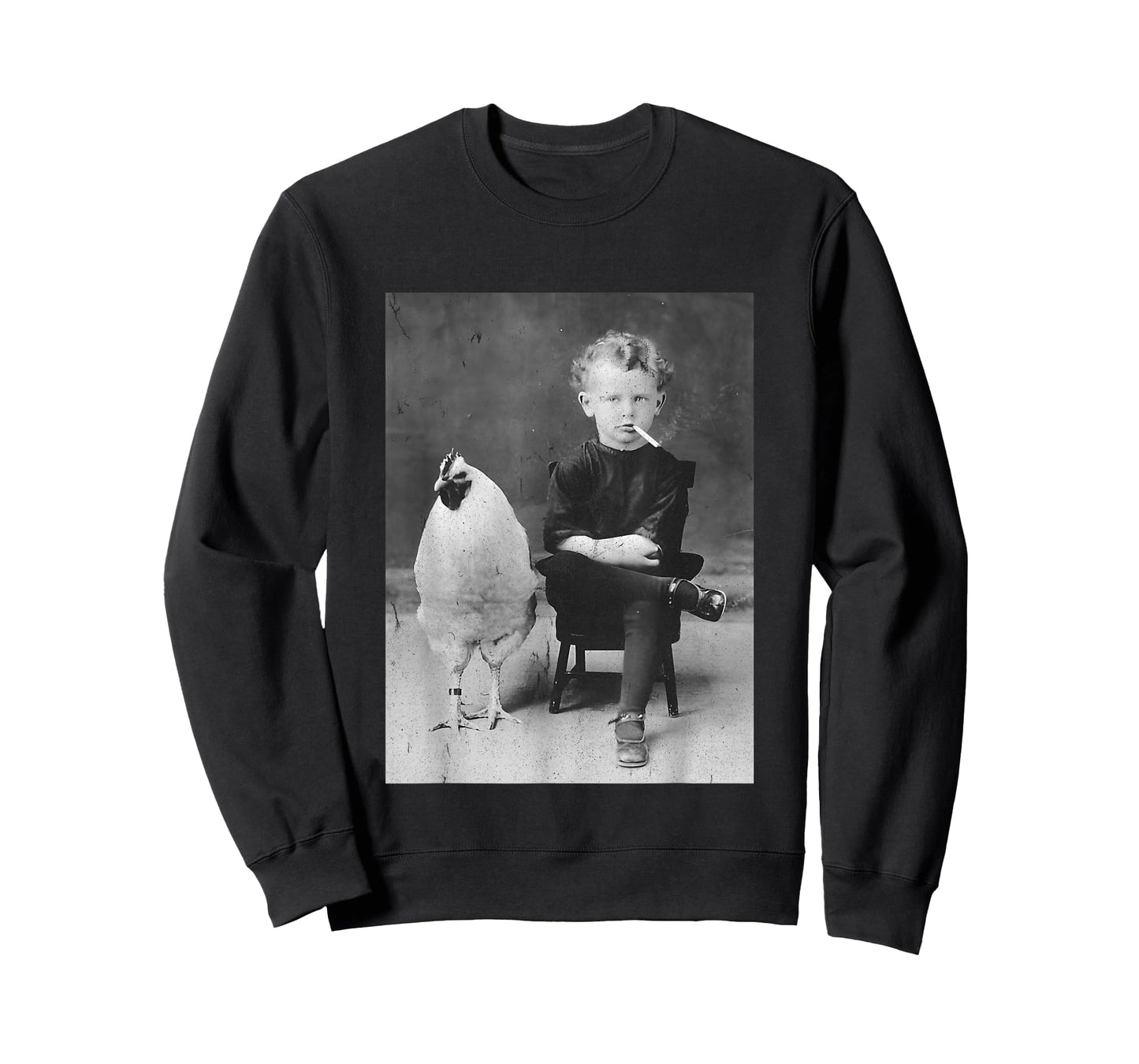 Smoking Boy With Chicken Vintage Bizarre Weird T-Shirt