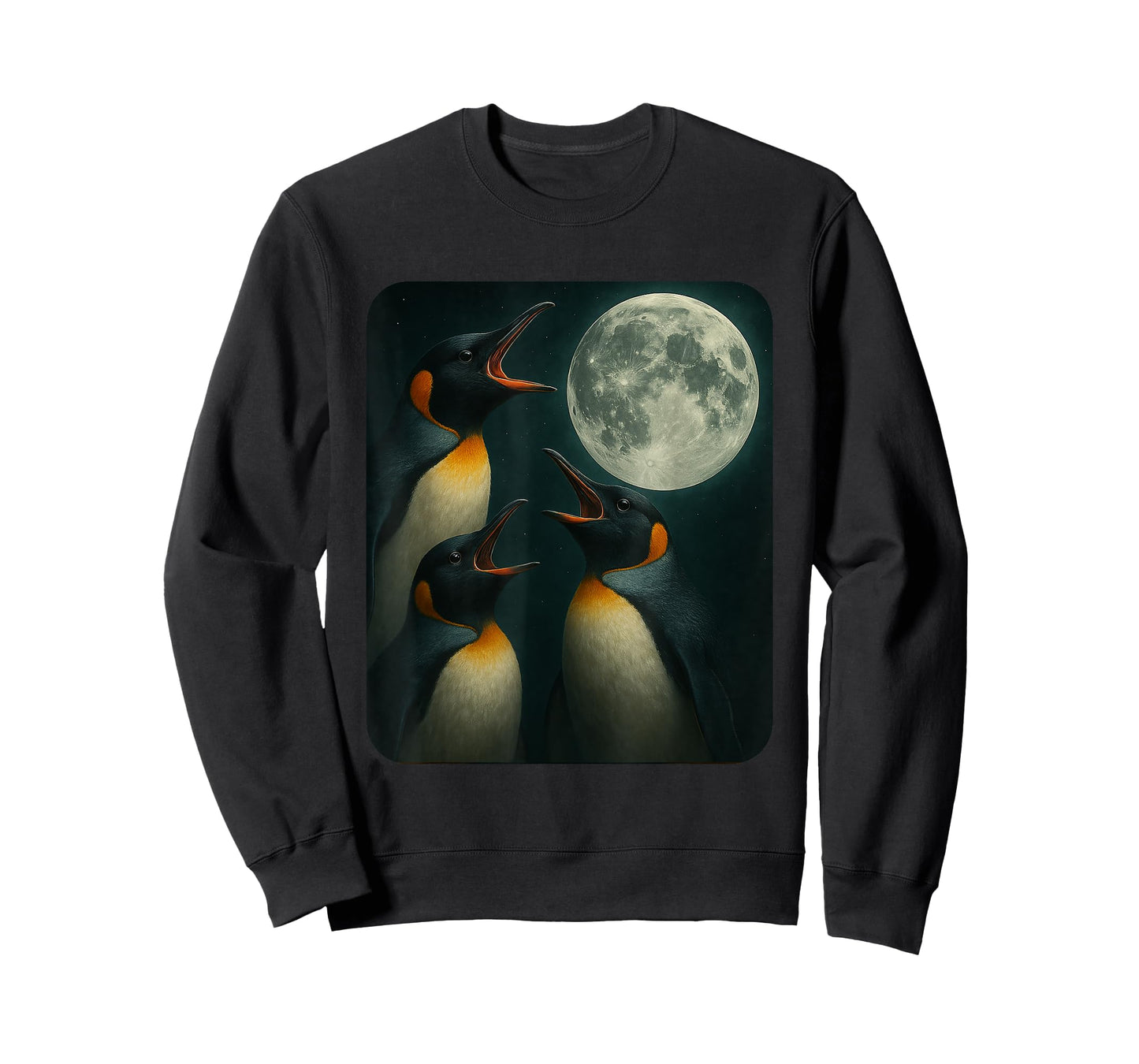 Three Penguin Moon | Funny 3 Wolfs Meme Nerdy T-Shirt