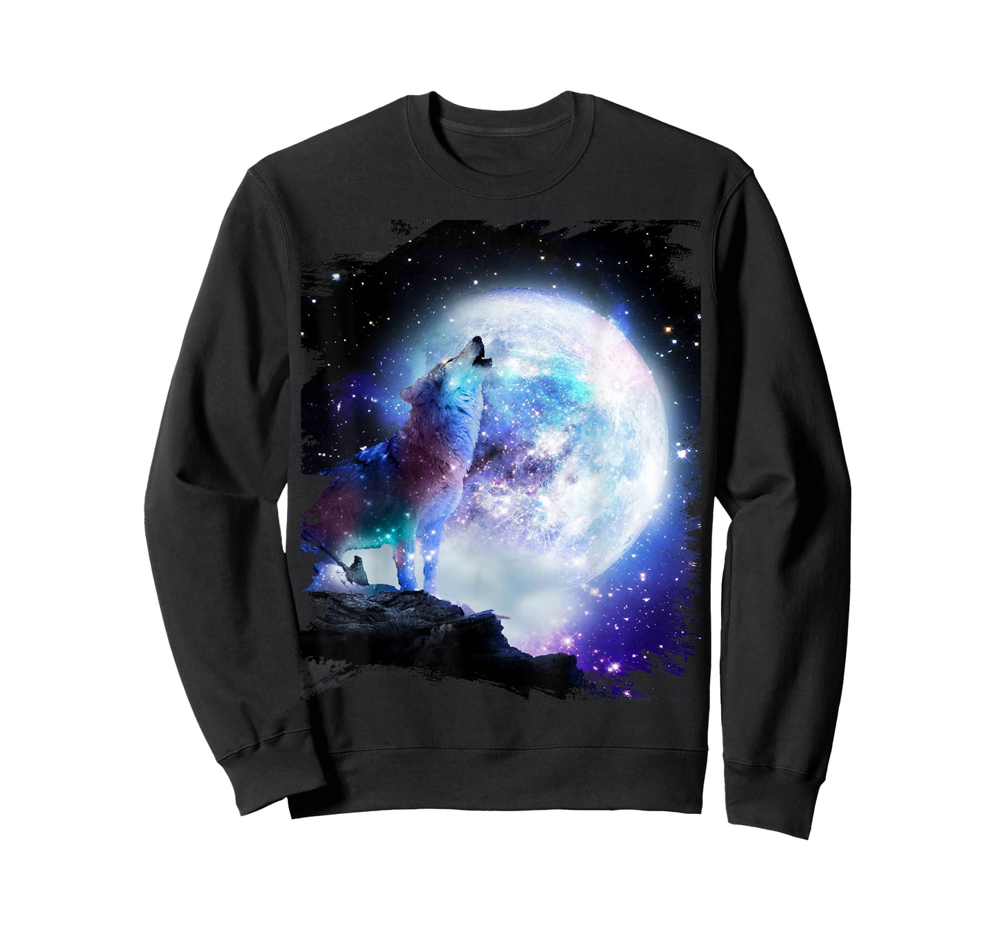 Cosmic Space Wolf Wolves Howling At Moon T-Shirt