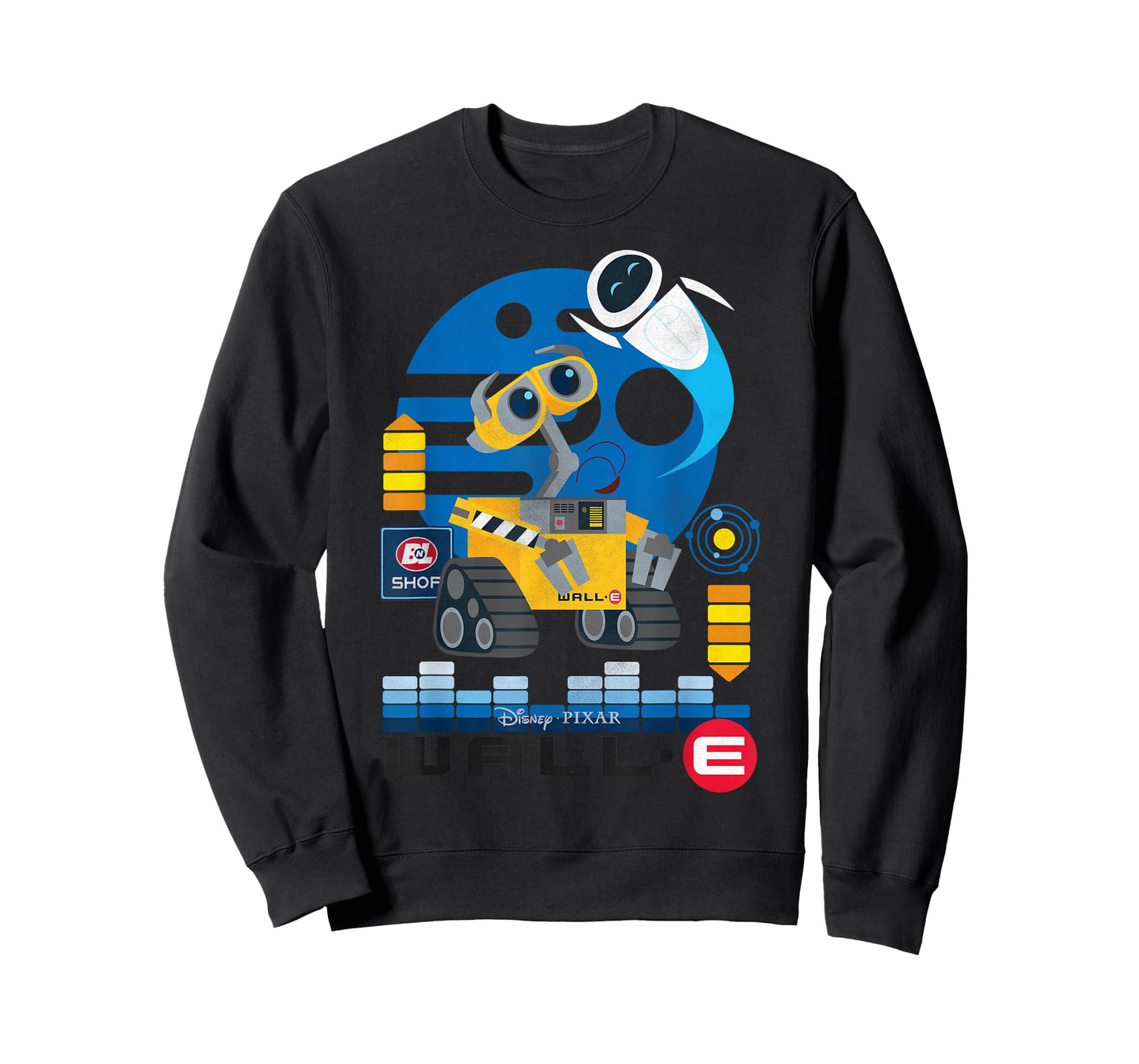 Disney Pixar Wall-E and EVE Distressed Friendship Portrait T-Shirt Small