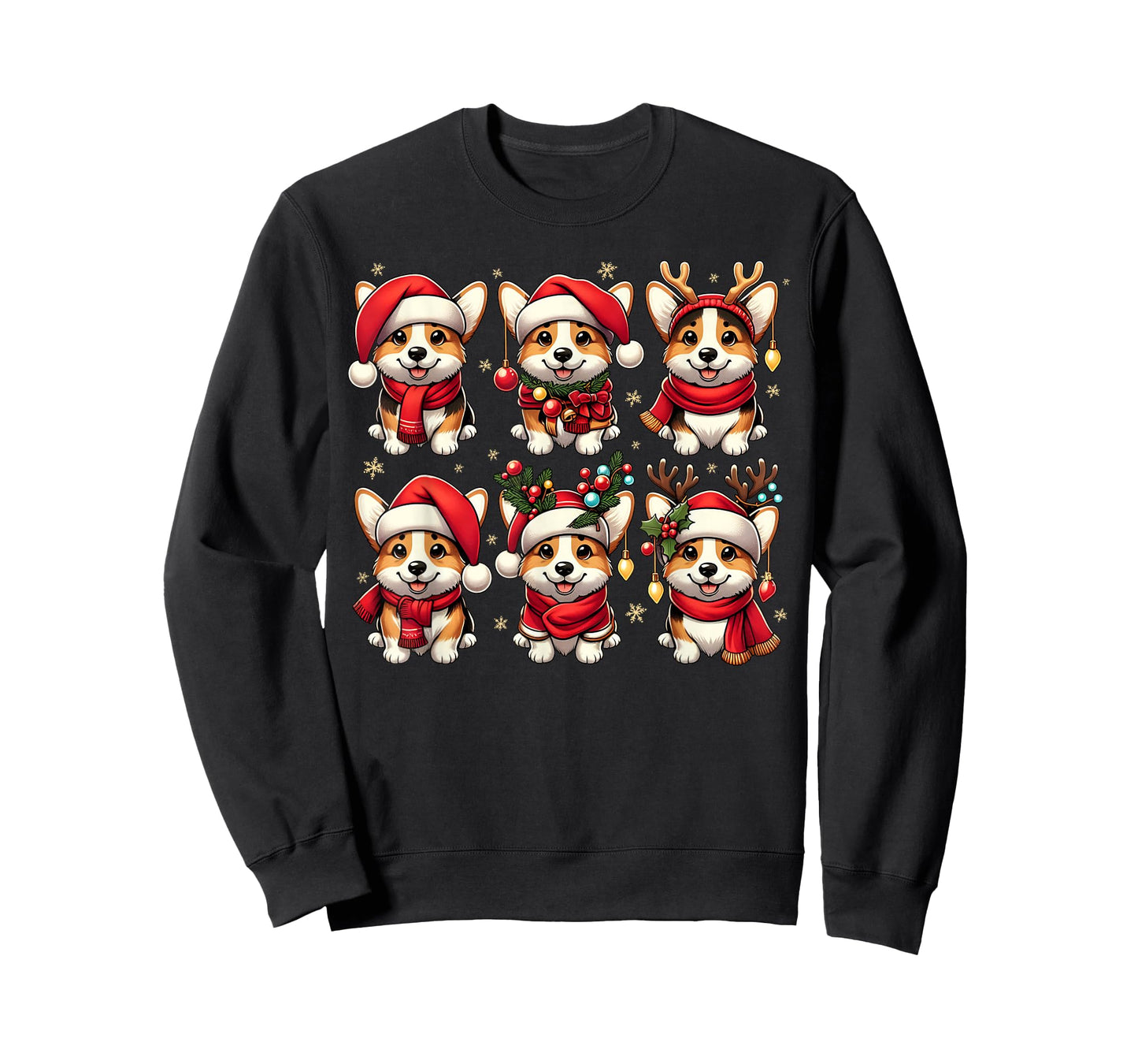Cute Corgi Santa Christmas Lights Funny Xmas Animal Lover T-Shirt