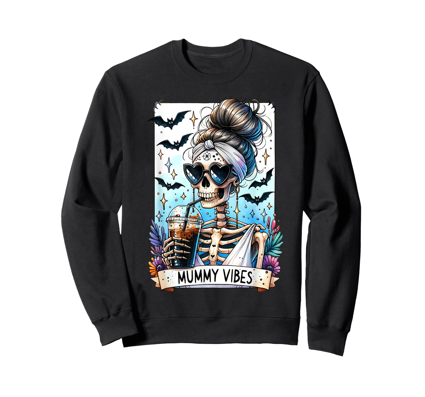 Tarot Card Mummy Vibes Spooky Season Skeleton Mom Halloween T-Shirt