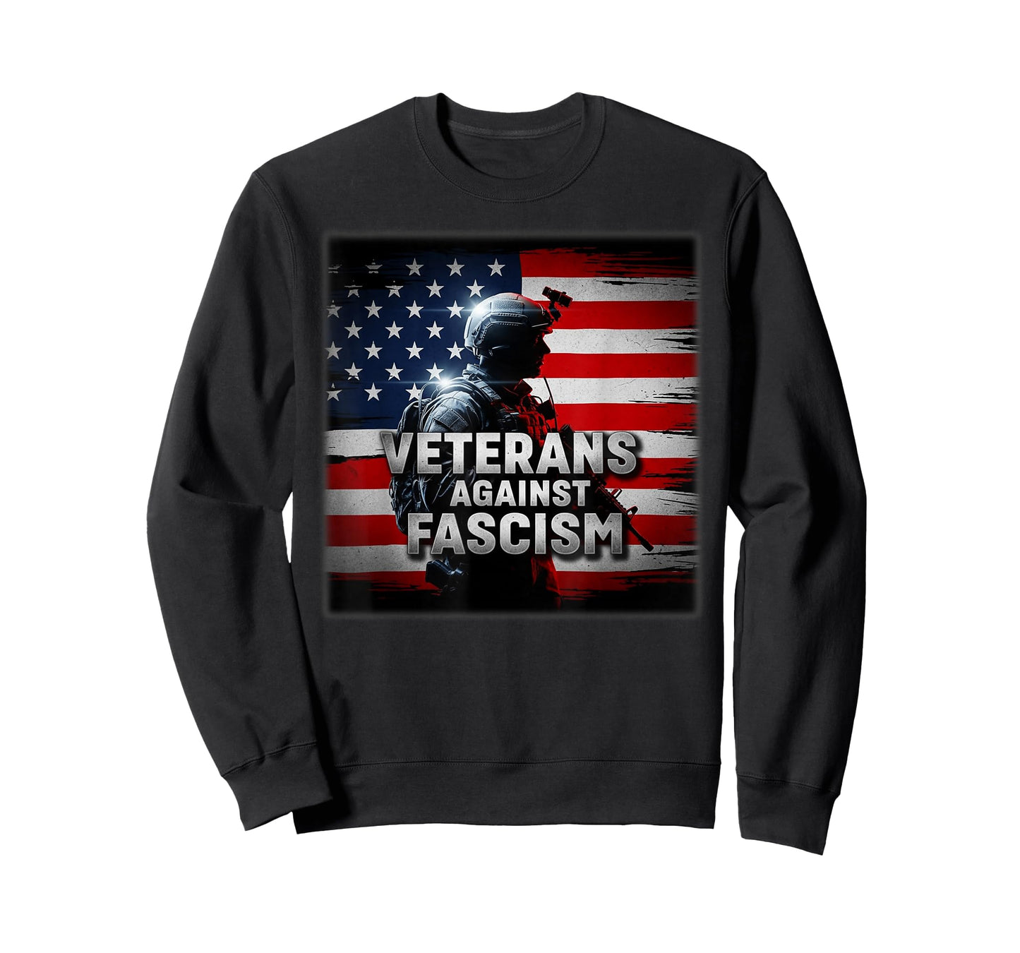 Veterans Against Fascism Vintage US Army Patriotic Soldier T-Shirt