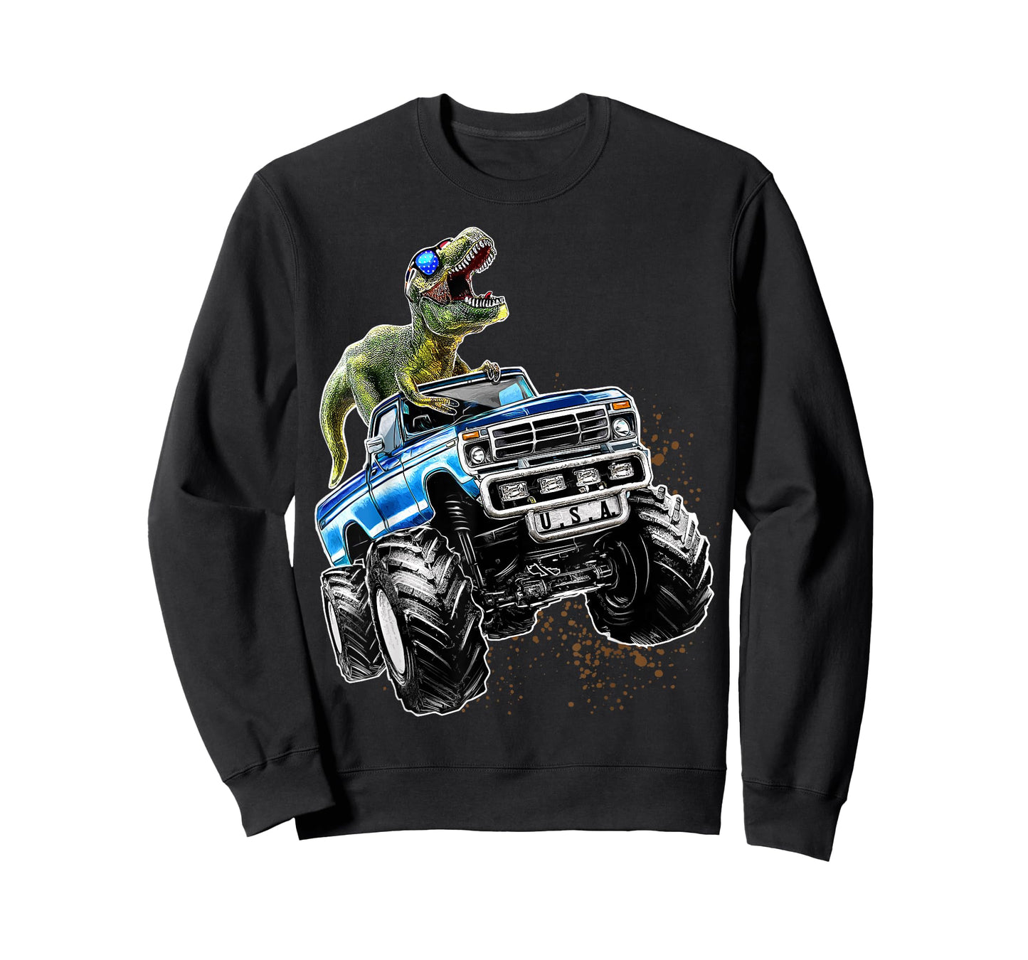 T Rex Dinosaur Monster Truck Patriotic Birthday Gift Boys T-Shirt