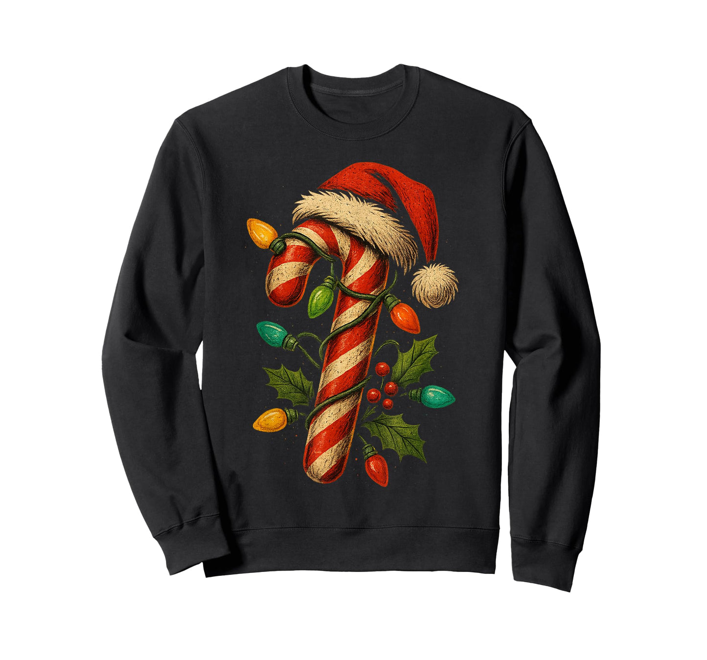 Candy Cane Crew Christmas Lights Family Matching Xmas Girls T-Shirt