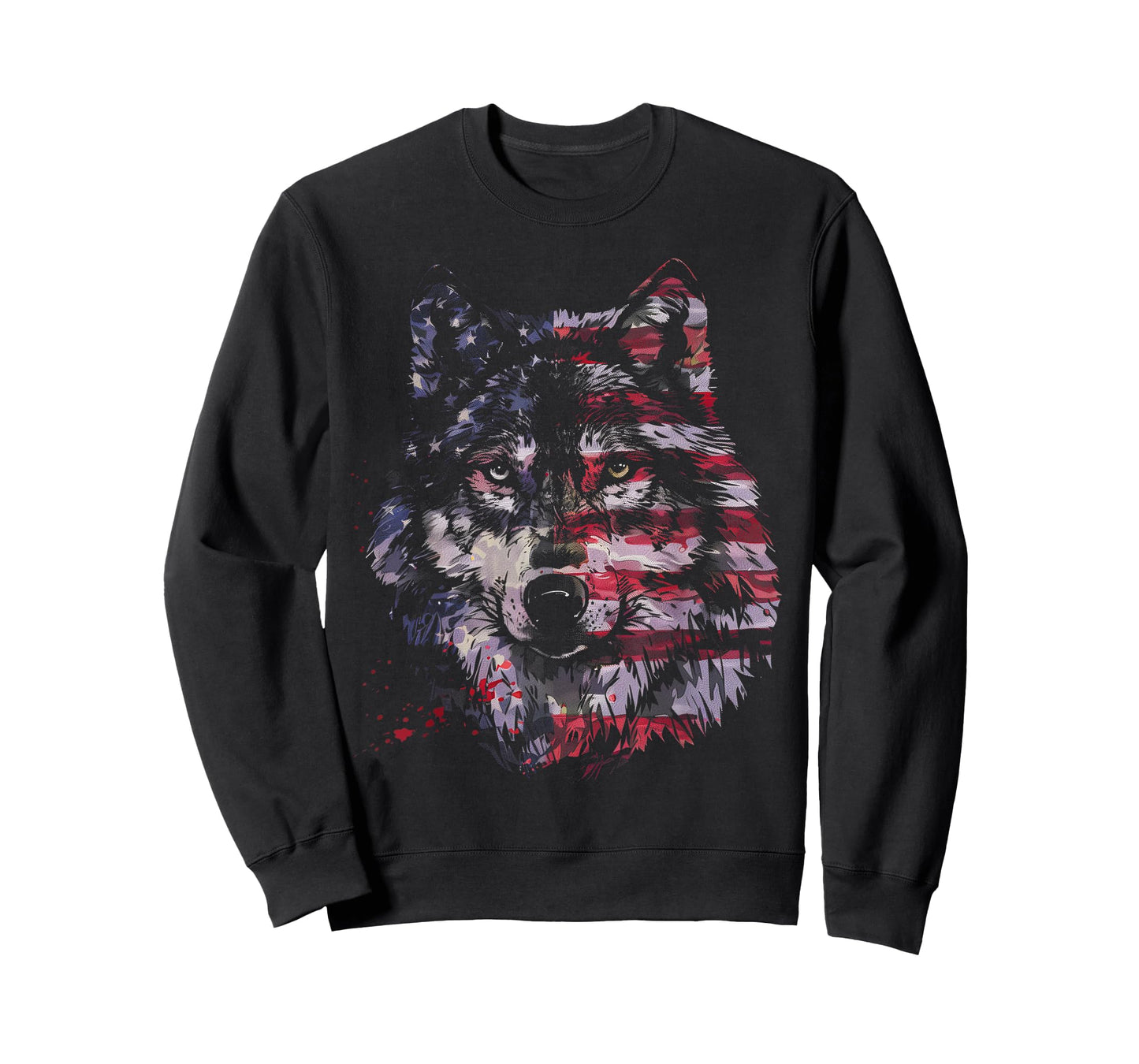Wolf American Flag USA Patriotic Wolf Lover T-Shirt