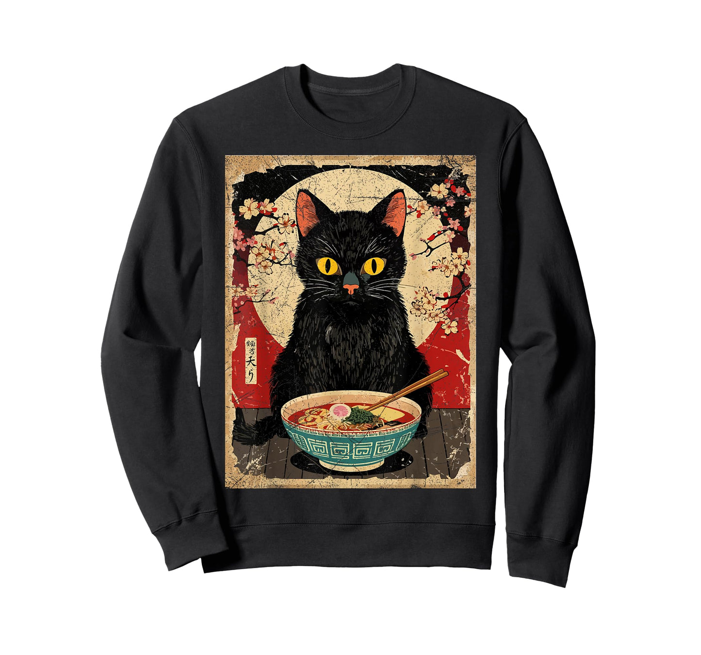 Kawaii Cat Eating Ramen Noodles Funny Anime Gift Girls Teens T-Shirt