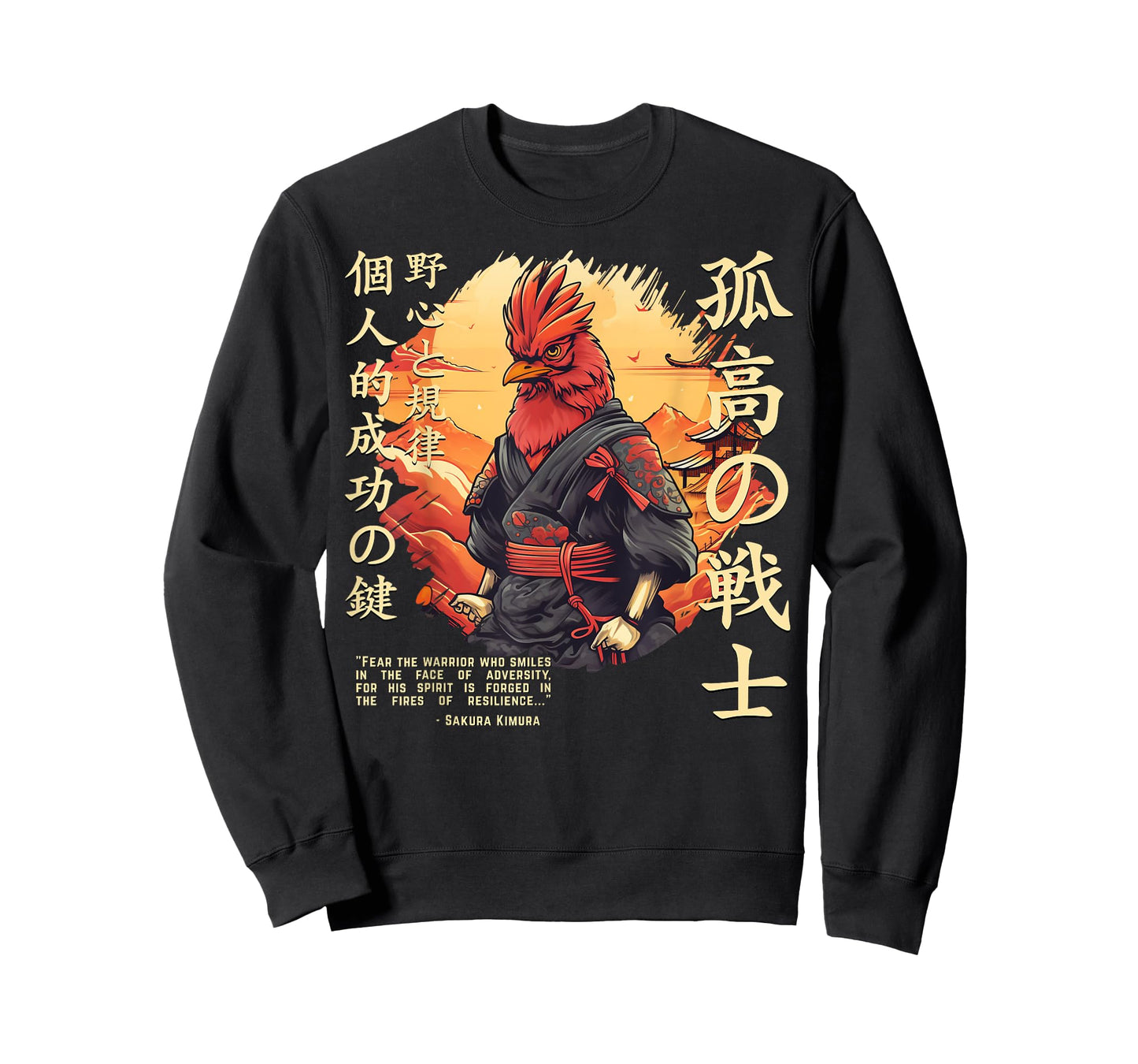 Cute Samurai Chicken Warrior Japanese Ninja Rooster Kawaii T-Shirt