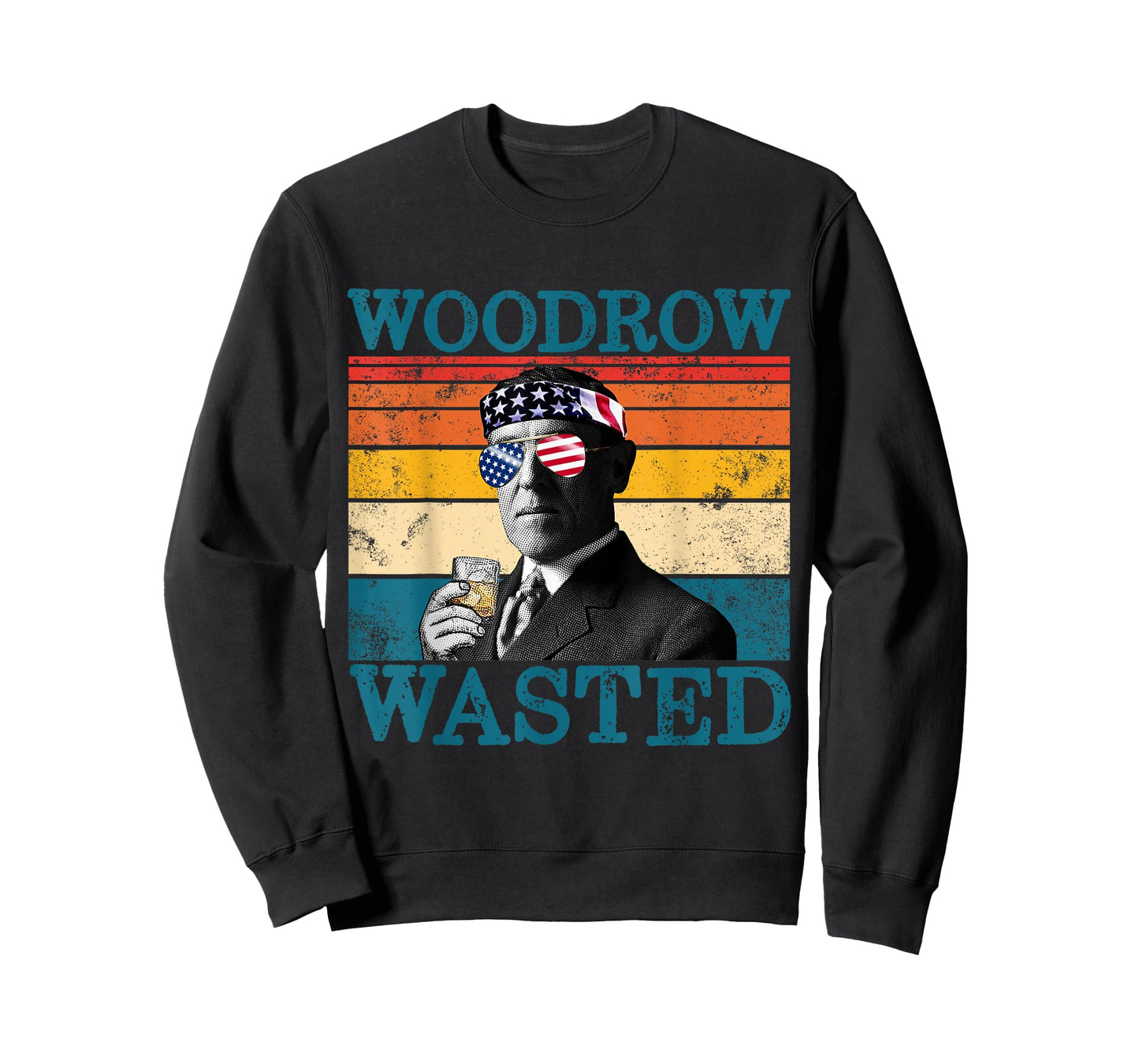 Woodrow Wasted Patriotic Retro Drinking President Wilson Women Men T-Shirt