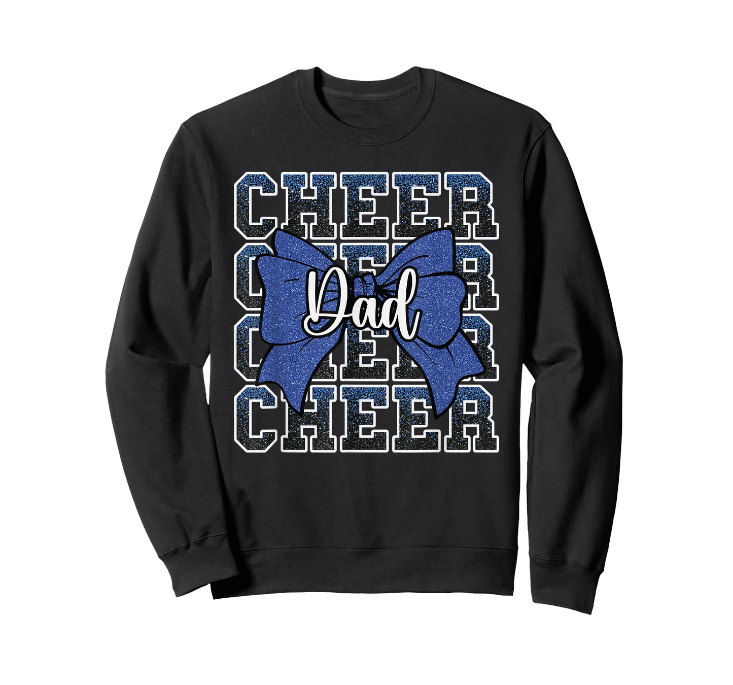 Cheer Dad Daddy Bow Sport Cheerleader Cheerleading Blue T-Shirt
