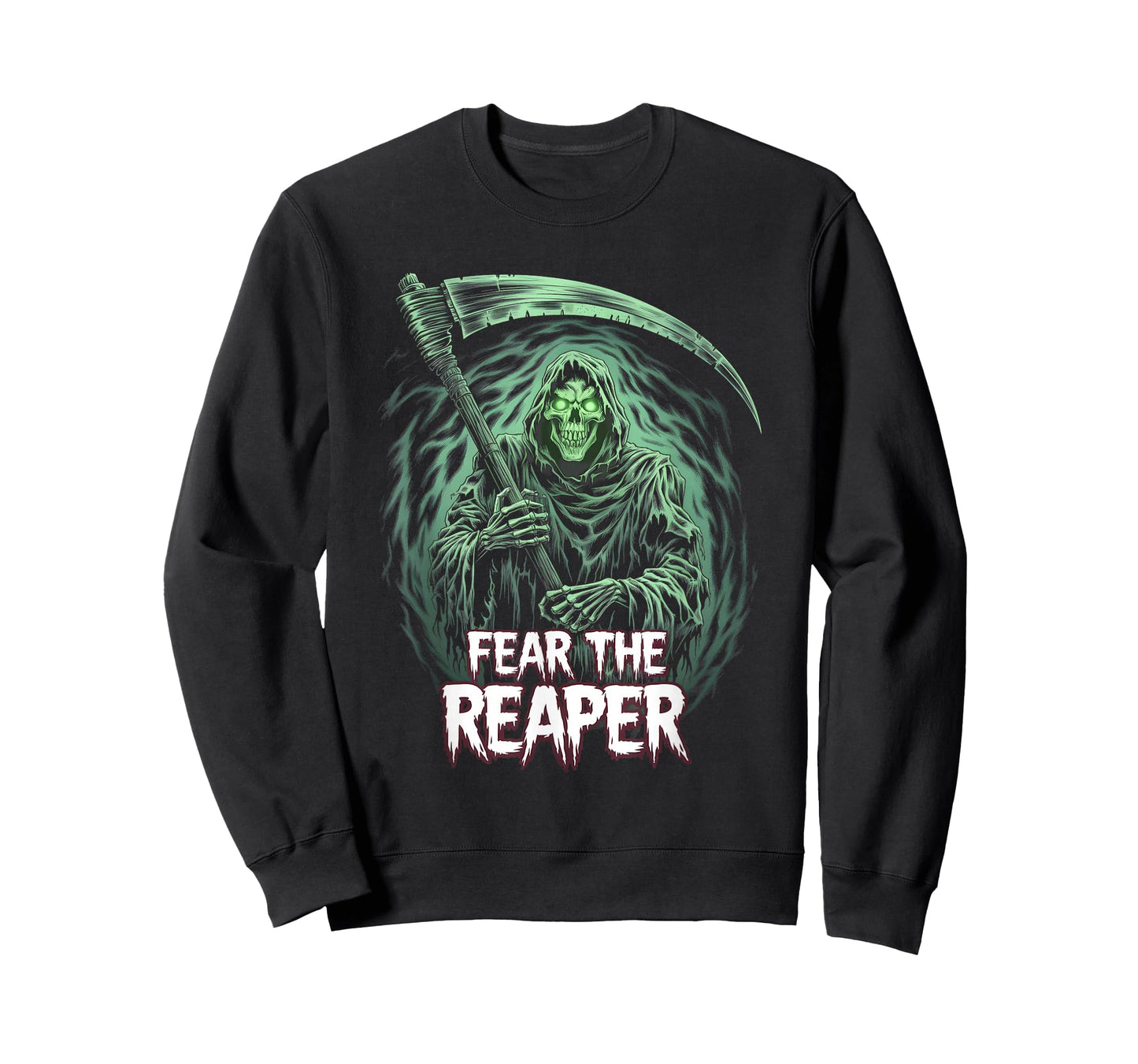 Grim Reaper Fear the Reaper Swirling Fog Art Horror Fans T-Shirt