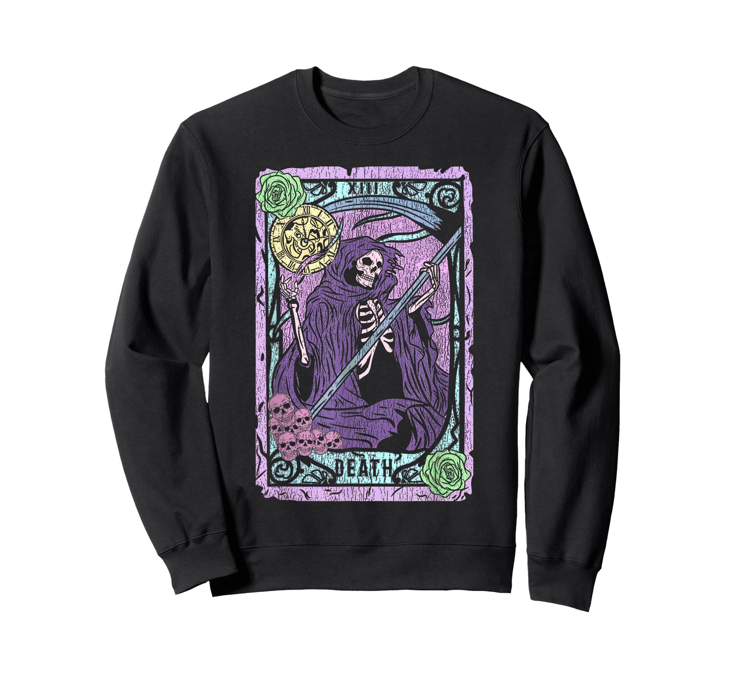 Death Tarot Card Witchcraft Occult Pastel Goth Reaper T-Shirt Small