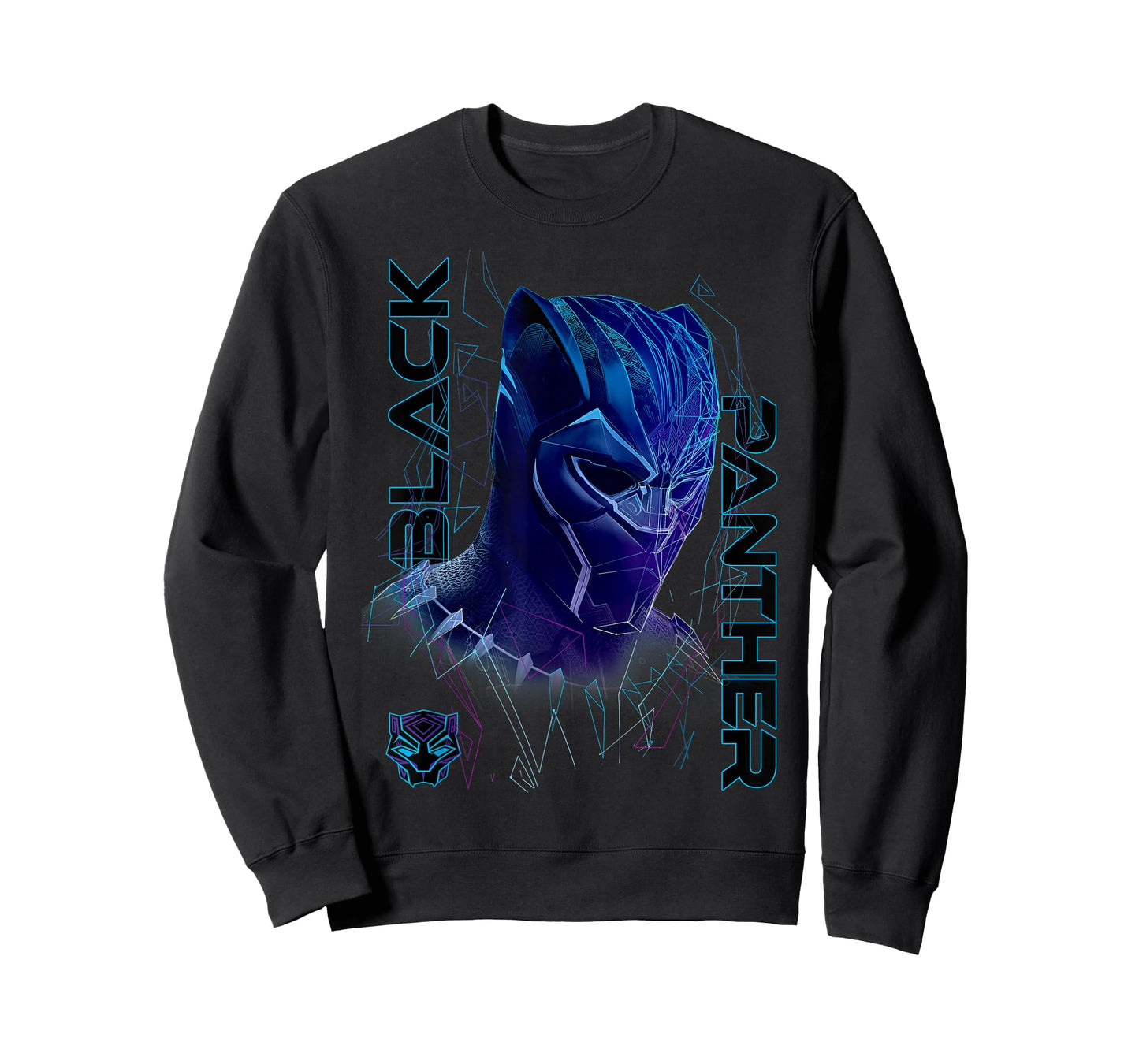 Marvel Black Panther Movie Geo Tech Purple Portrait T-Shirt T-Shirt