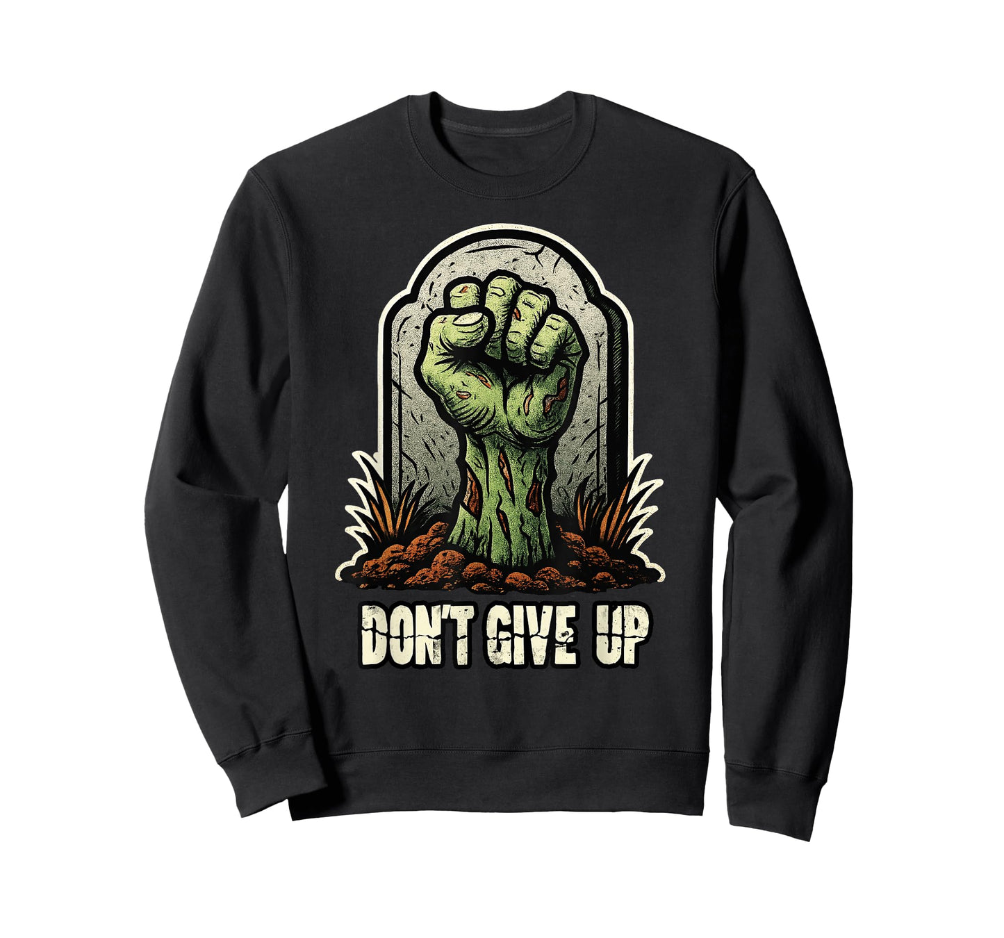Don't Give Up Zombie Gravestone Solidarity Fist T-Shirt