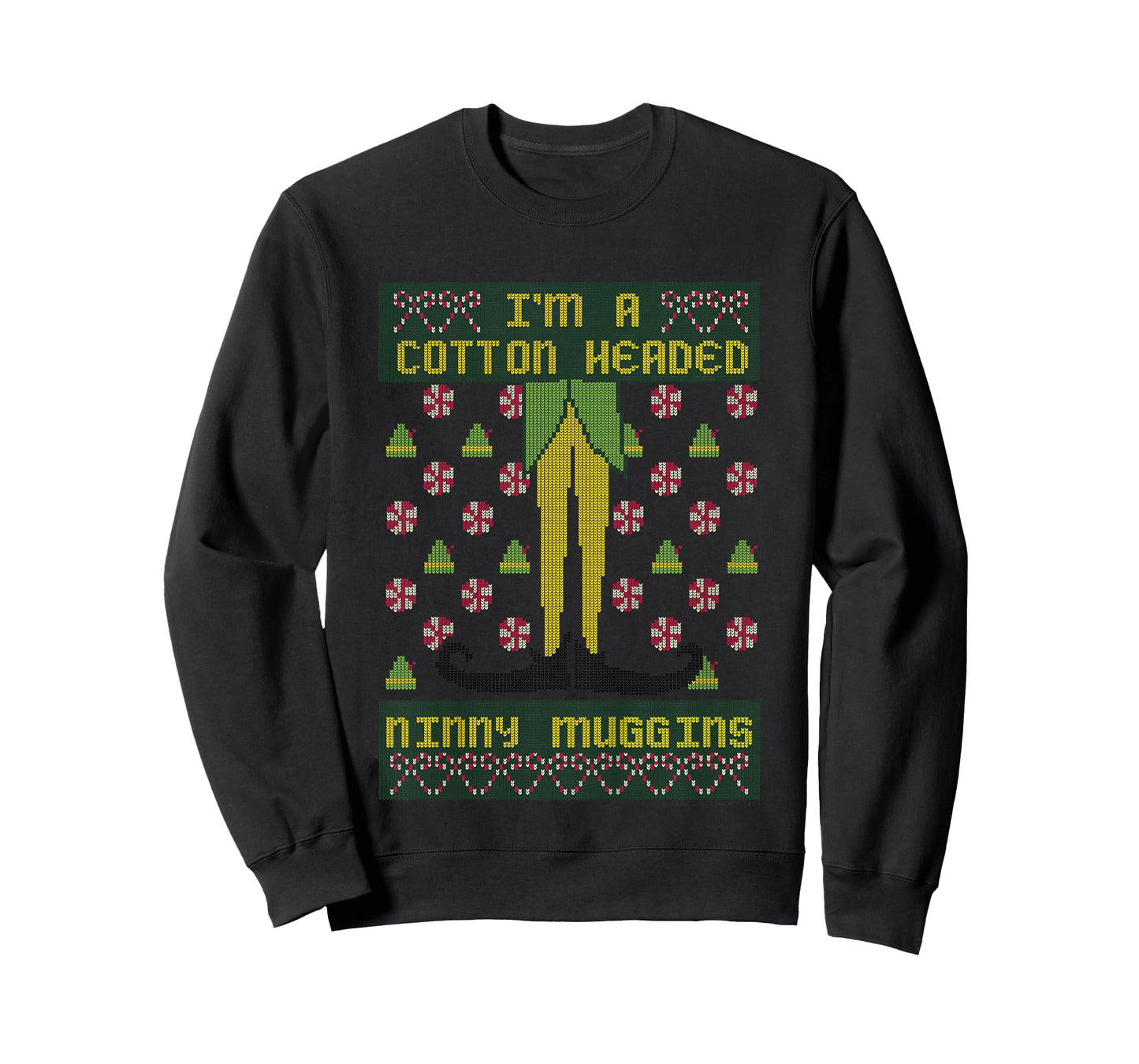 Kids Elf Buddy Cotton Headed Ninny Muggins Holiday Pattern T-Shirt