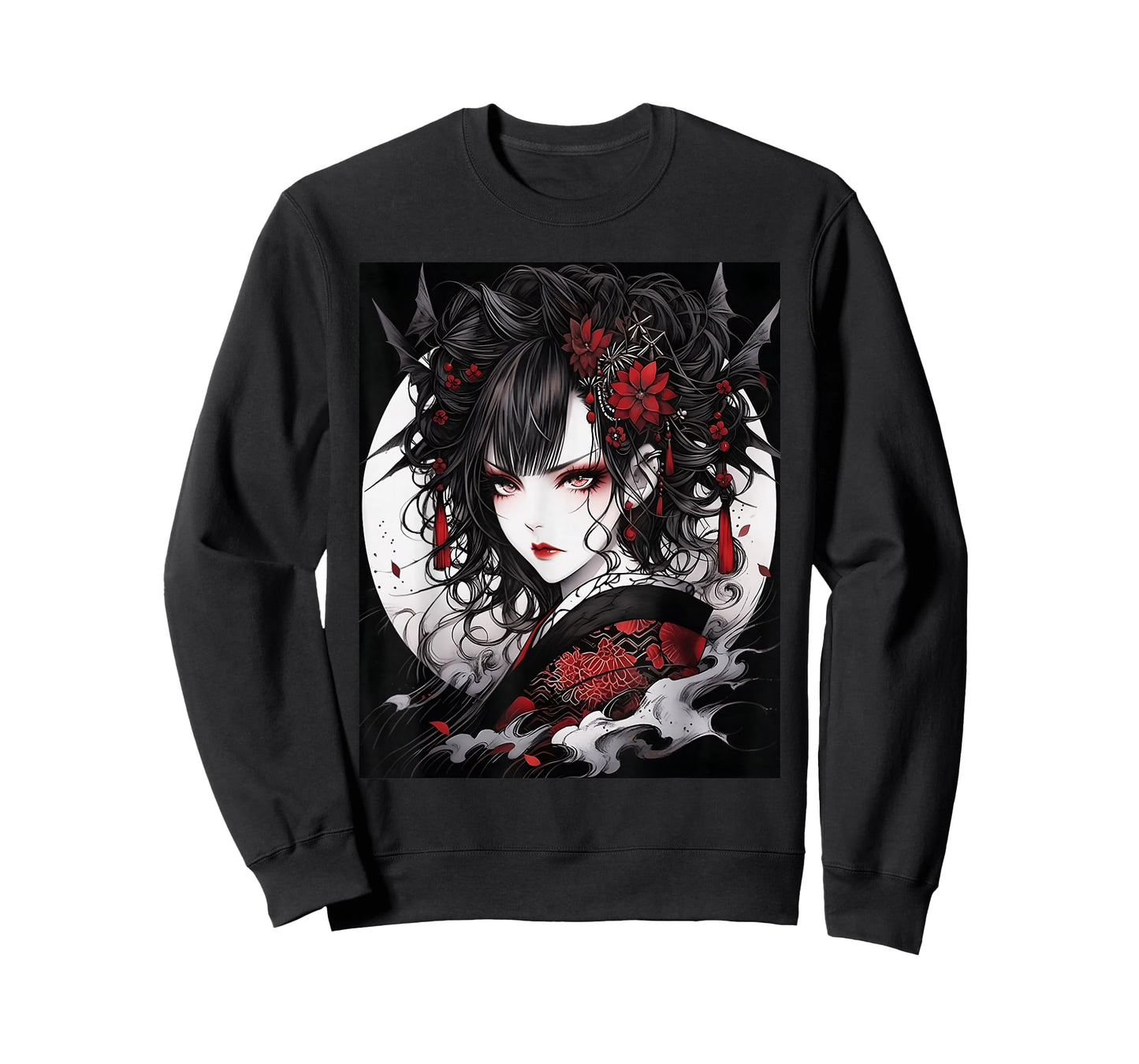 Enigmatic Enchantress: Japanese Gothic Girl Graphic Design T-Shirt