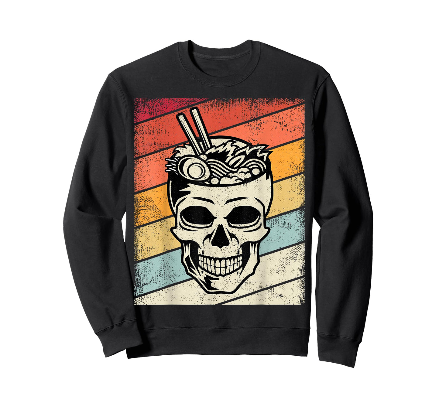 Vintage Ramen Noodles Skull Retro Graphic Kids, Youth T-Shirt