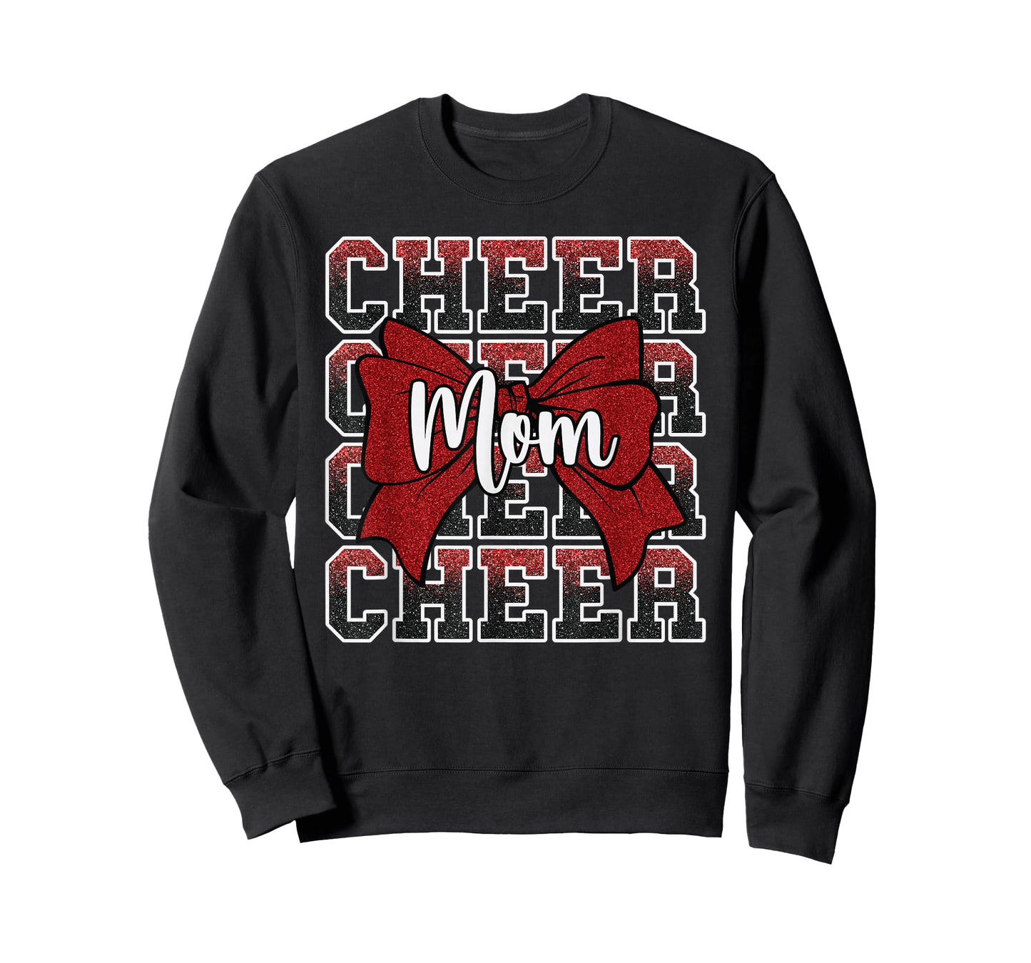 Cheer Mom Mama Bow Sport Cheerleader Cheerleading Red T-Shirt