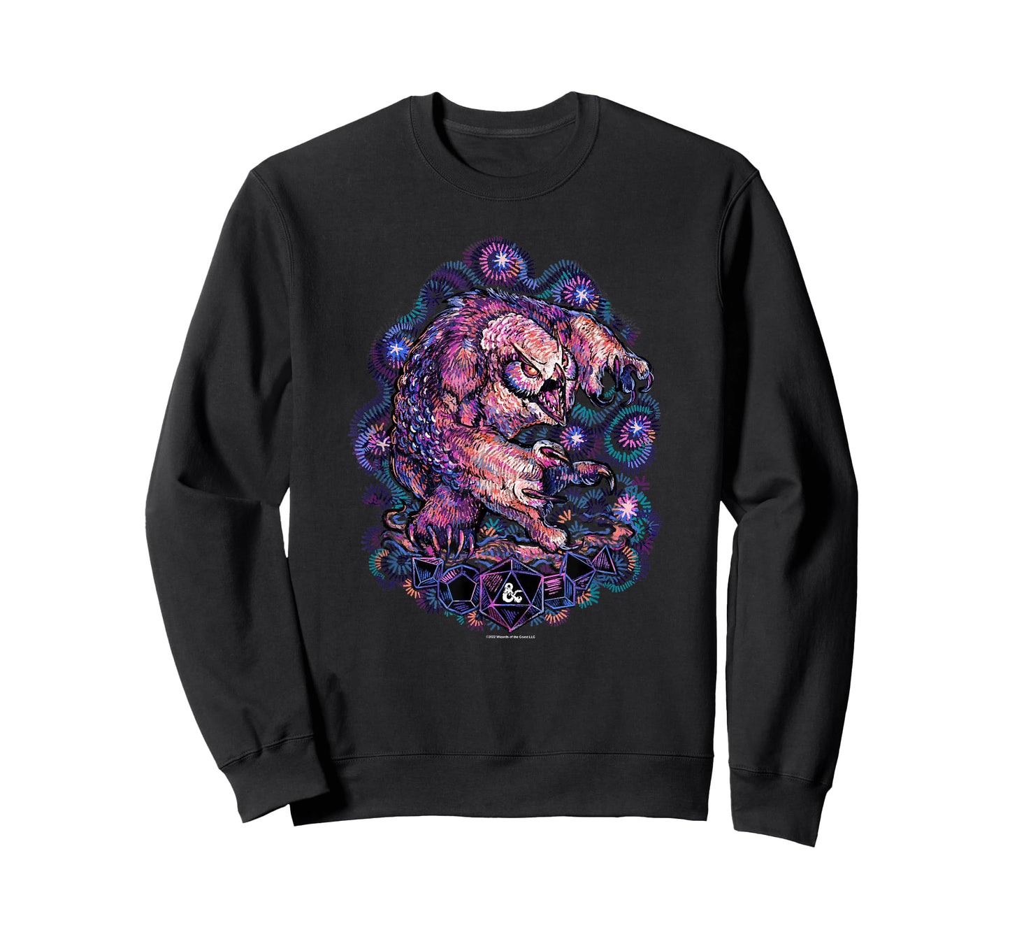 Dungeons & Dragons Starry Night Owlbear Painted Neon Logo T-Shirt