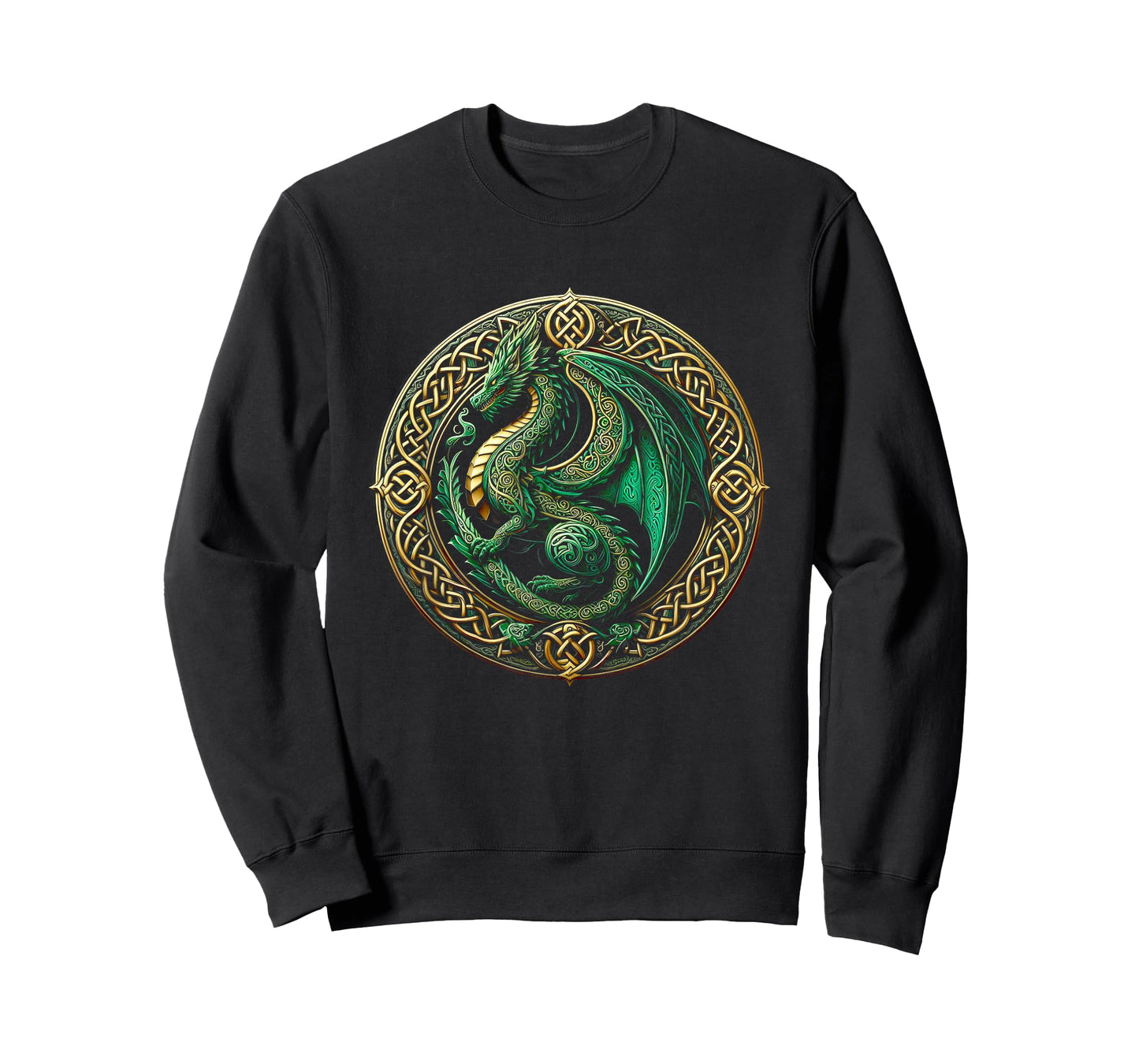 Tribal Irish Green Celtic Knot Fantasy Celtic Dragon Cottage T-Shirt