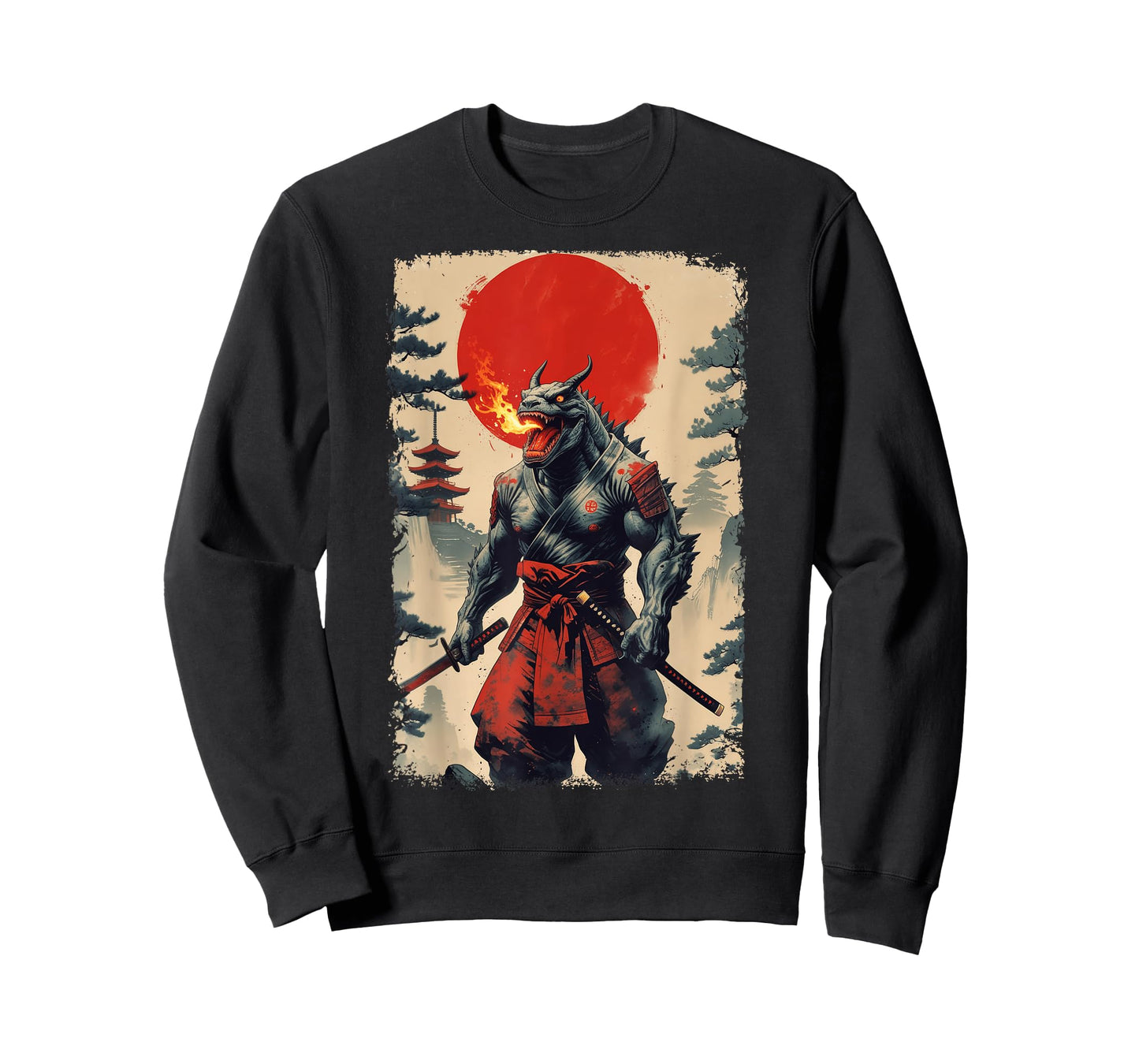 Samurai Japanese Monster Kaiju Vintage Ukiyo-e Art Anime T-Shirt