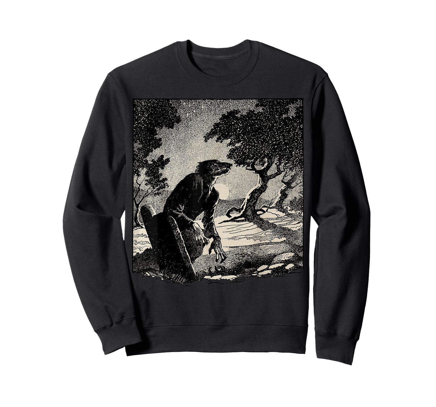 Cemetery Halloween Monster Vintage Horror Movie Werewolf T-Shirt