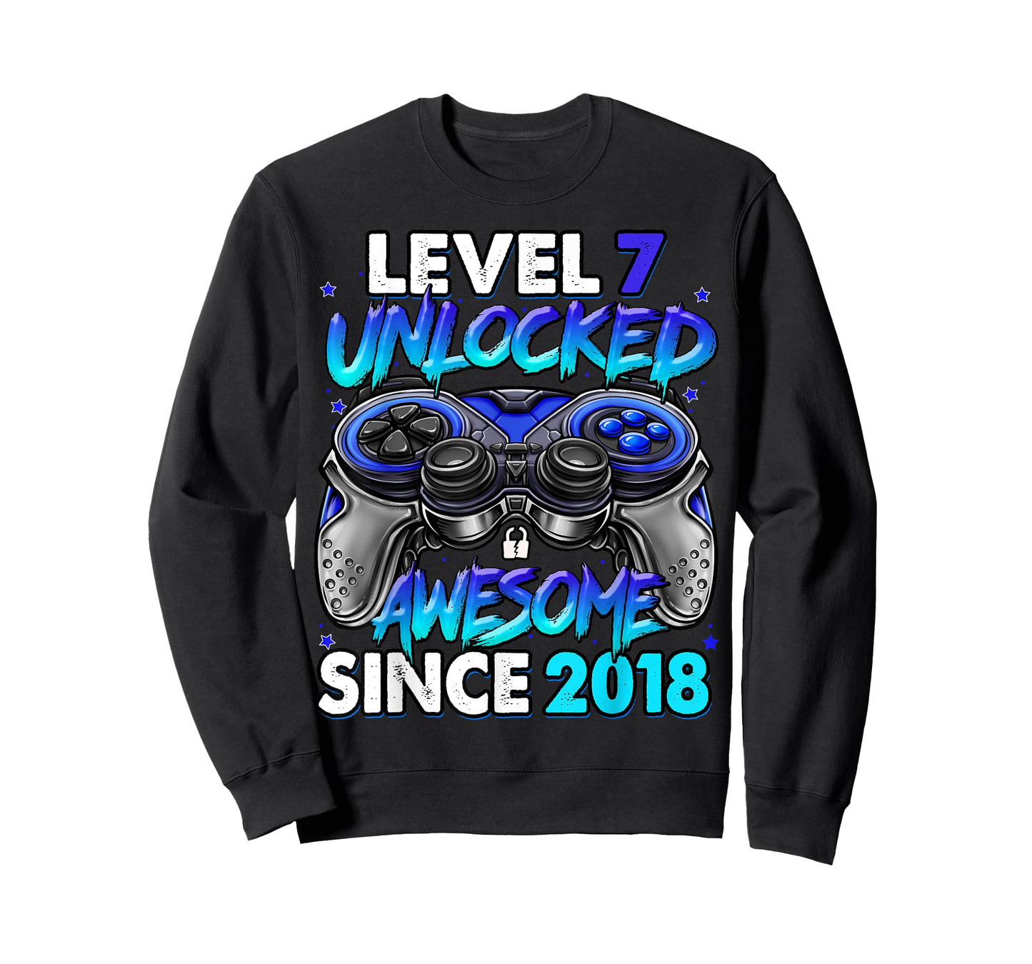 Level 7 Unlocked Awesome Since 2018 7th Birthday Gaming T-Shirt