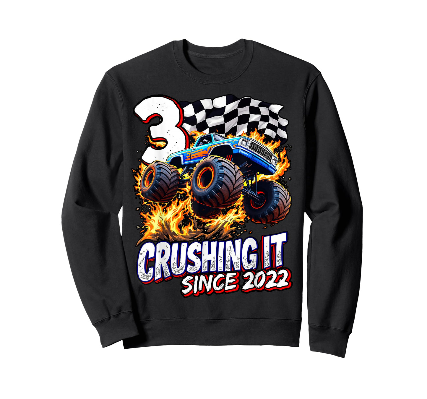 Birthday Monster Truck 3 year Old Boys 3rd Party Born 2022 T-Shirt