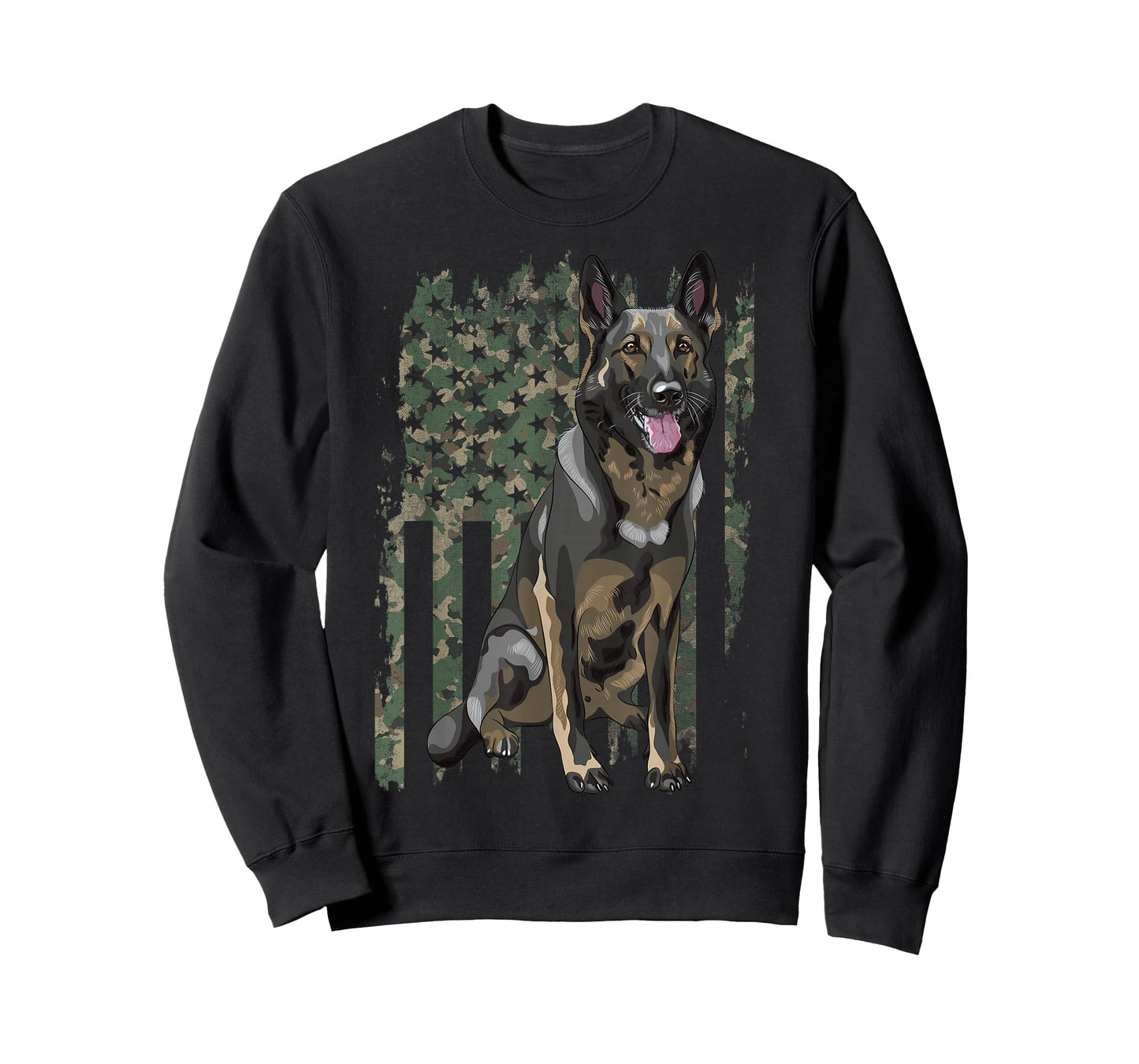 German Shepherd Shirt Patriotic Camo American Flag Dog Breed T-Shirt