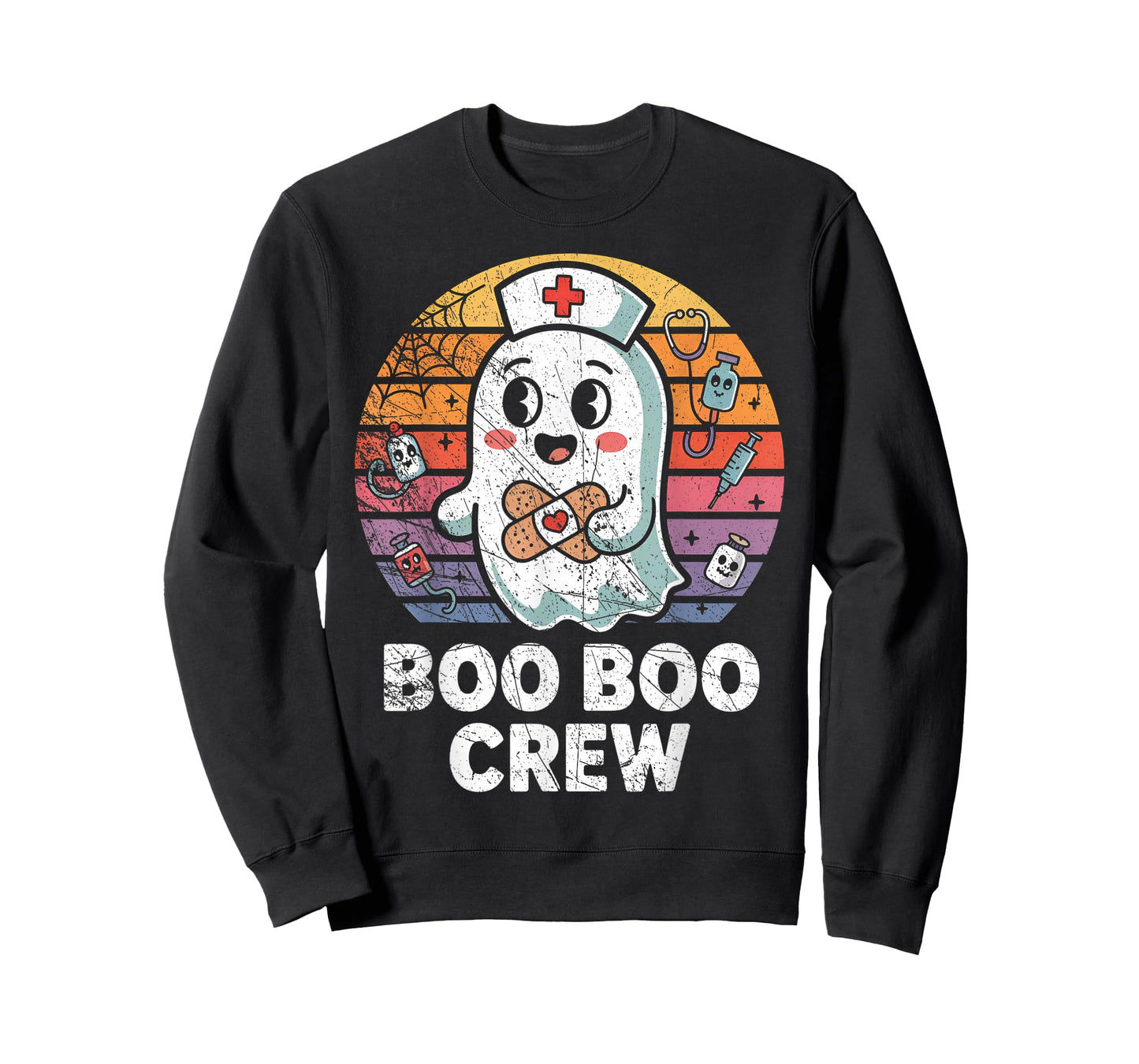 Vintage Retro Boo Boo Crew Nurse Halloween Nurses T-Shirt