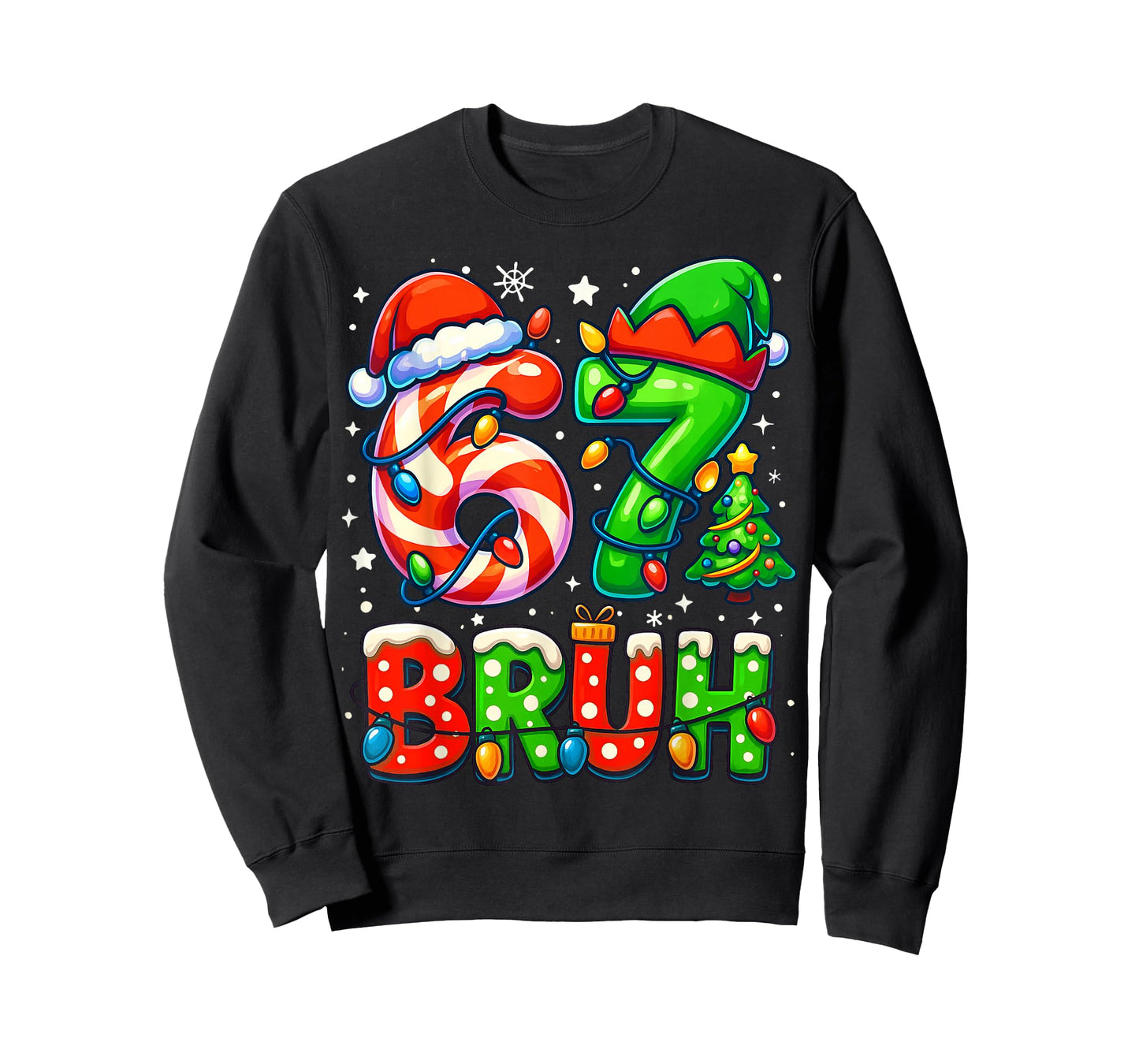 Bruh 67 Six Seven 6 7 Meme Christmas Funny Boy Girl Kids T-Shirt