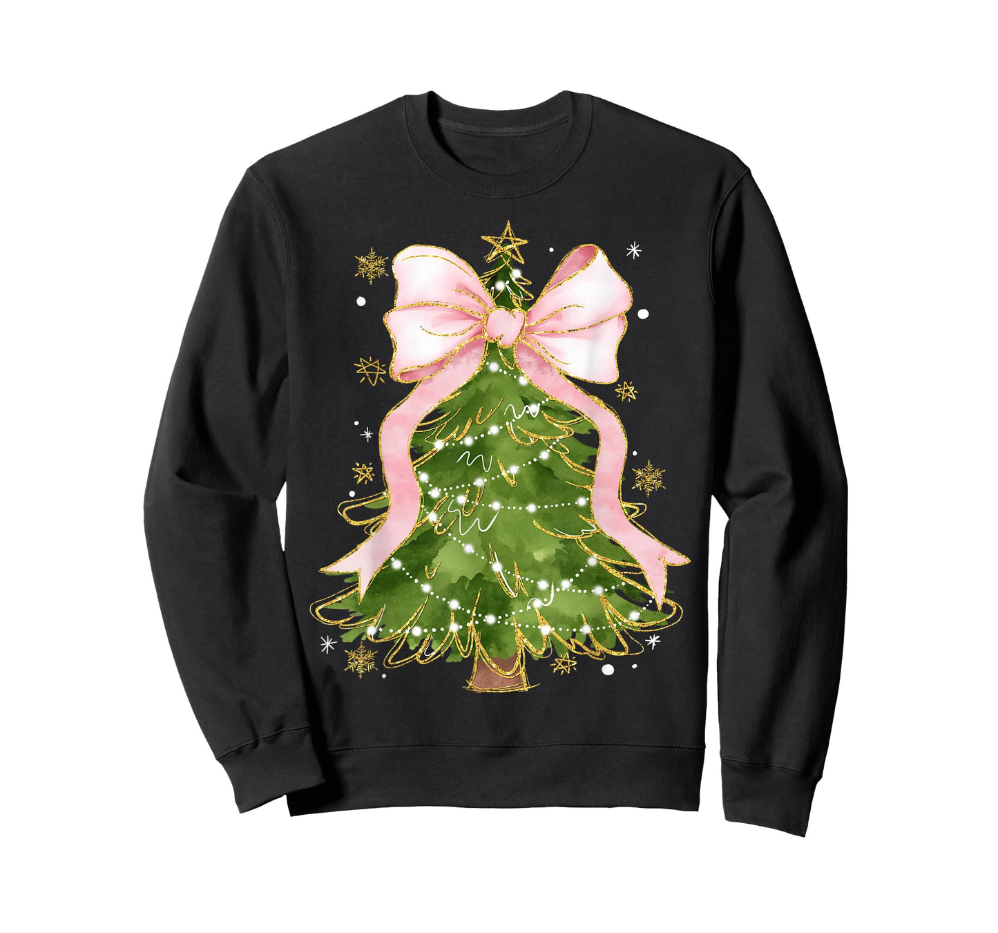 Coquette Bow Christmas Tree Xmas Holiday Girly Outfit Women T-Shirt