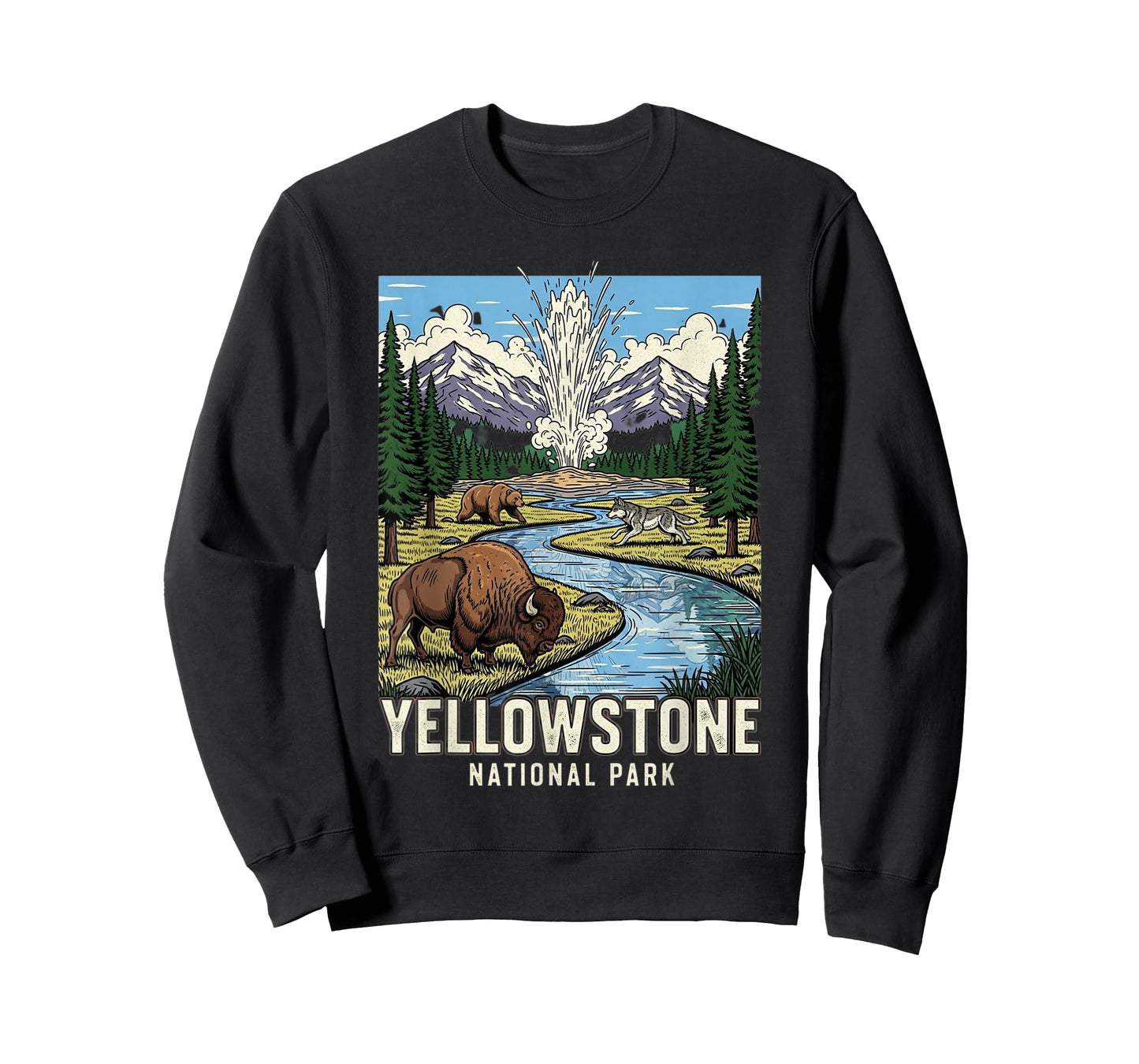 Yellowstone National Park Wildlife Scene Souvenir T-Shirt