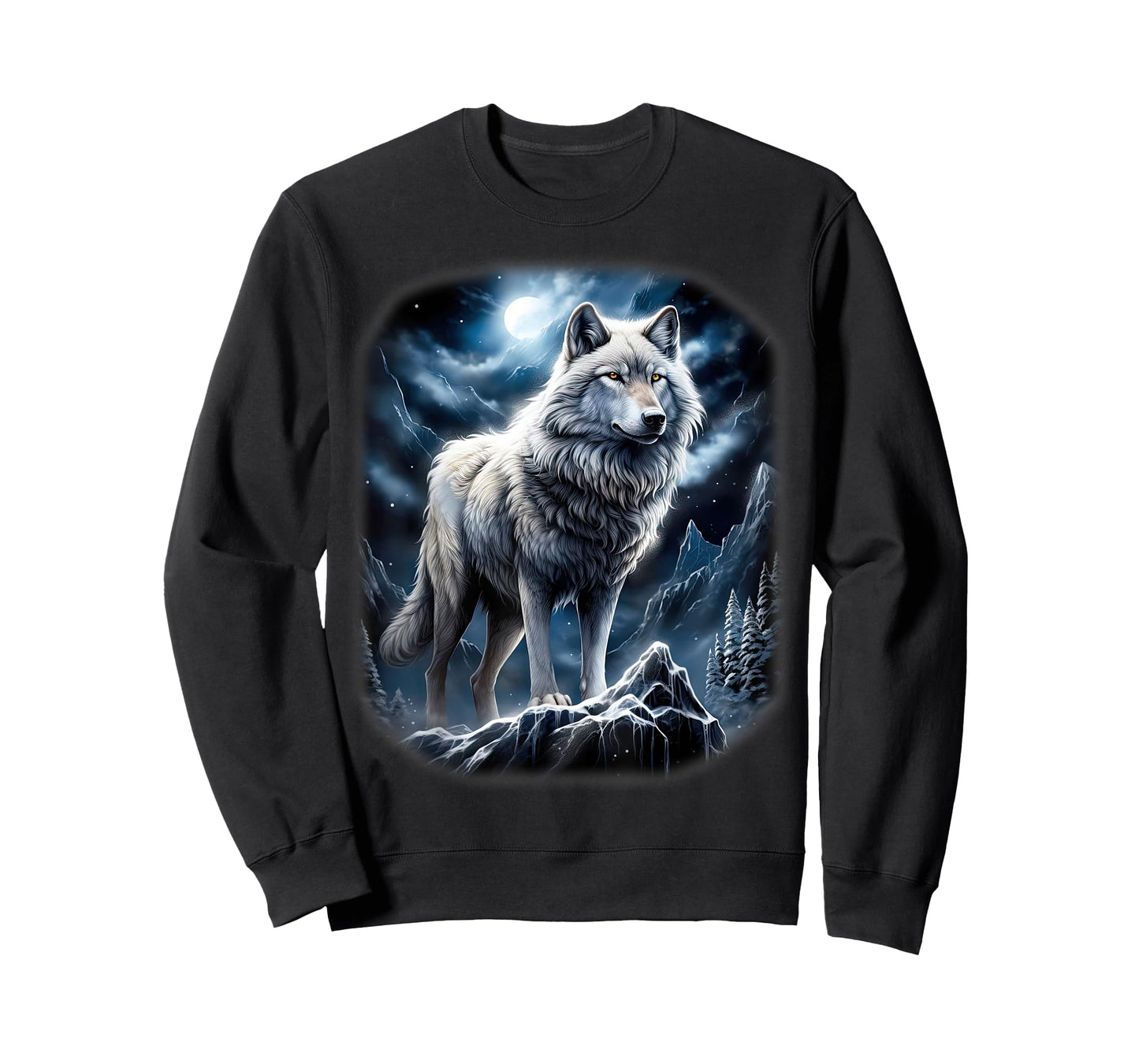 Wolf on Hill by Moon and Universe Fantasy Art Wildlife T-Shirt