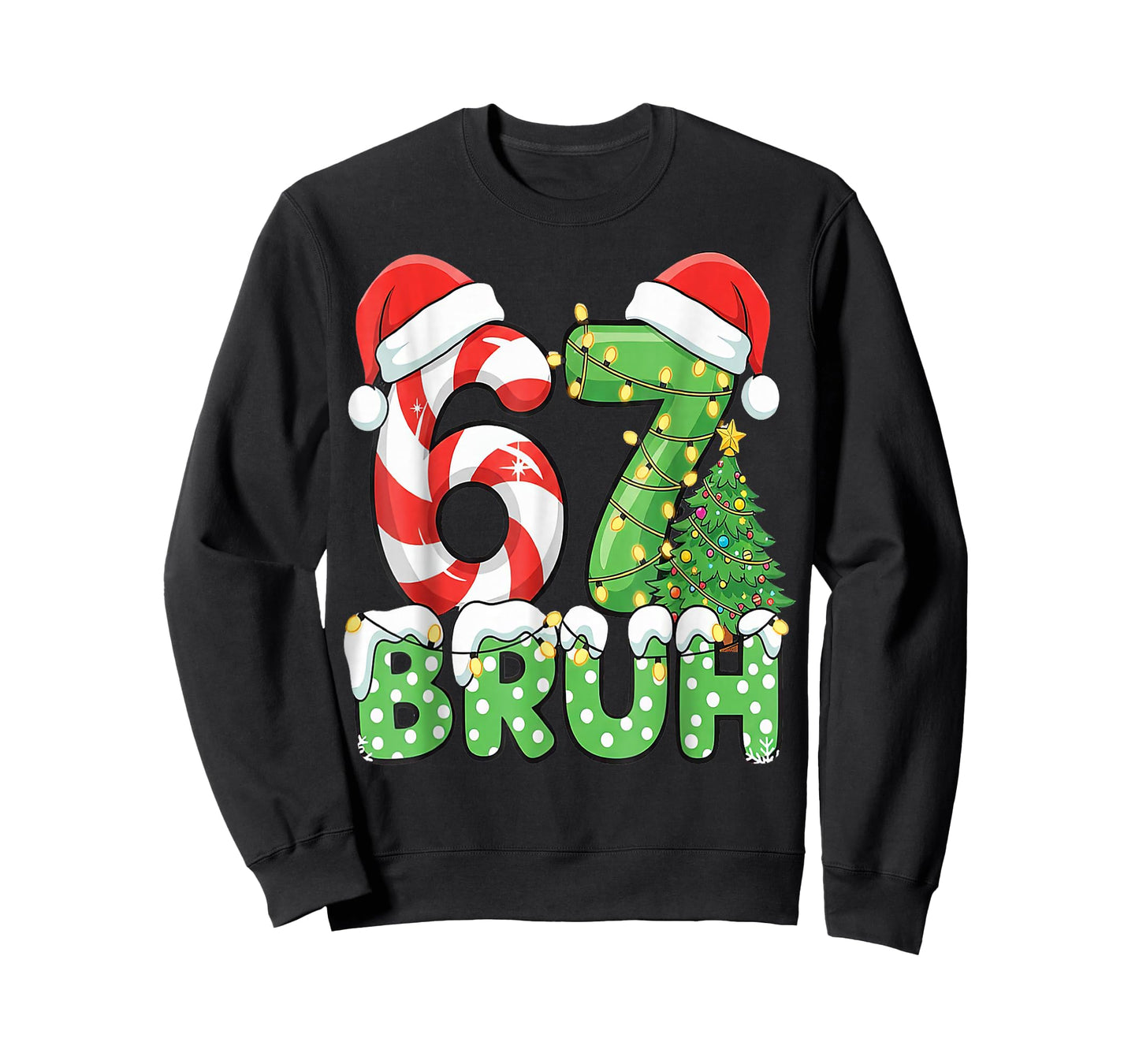 Six Seven 67 Funny Santa Bruh Christmas Meme T-Shirt